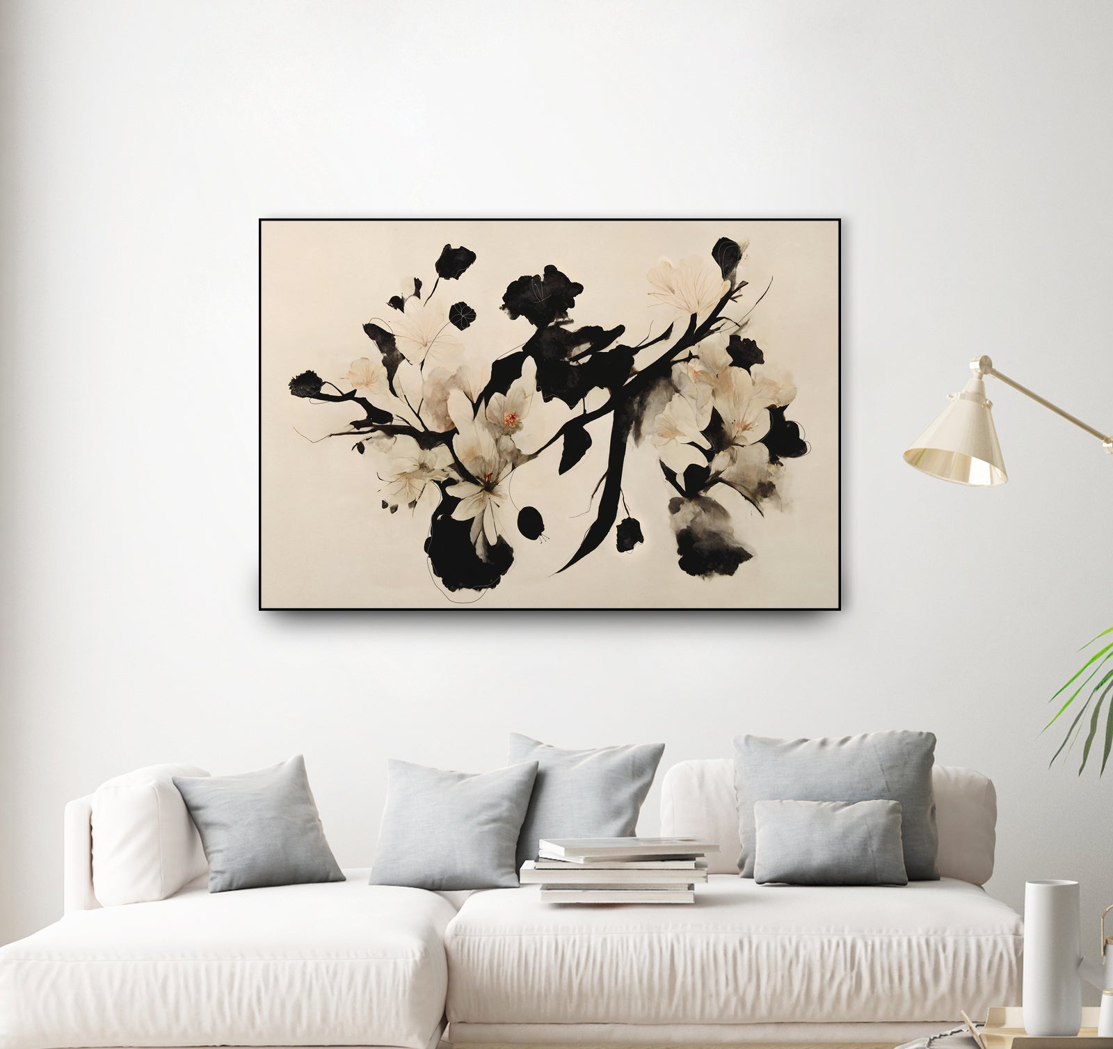 Cherry Blossom Branch by Treechild on GIANT ART - black framed canvas