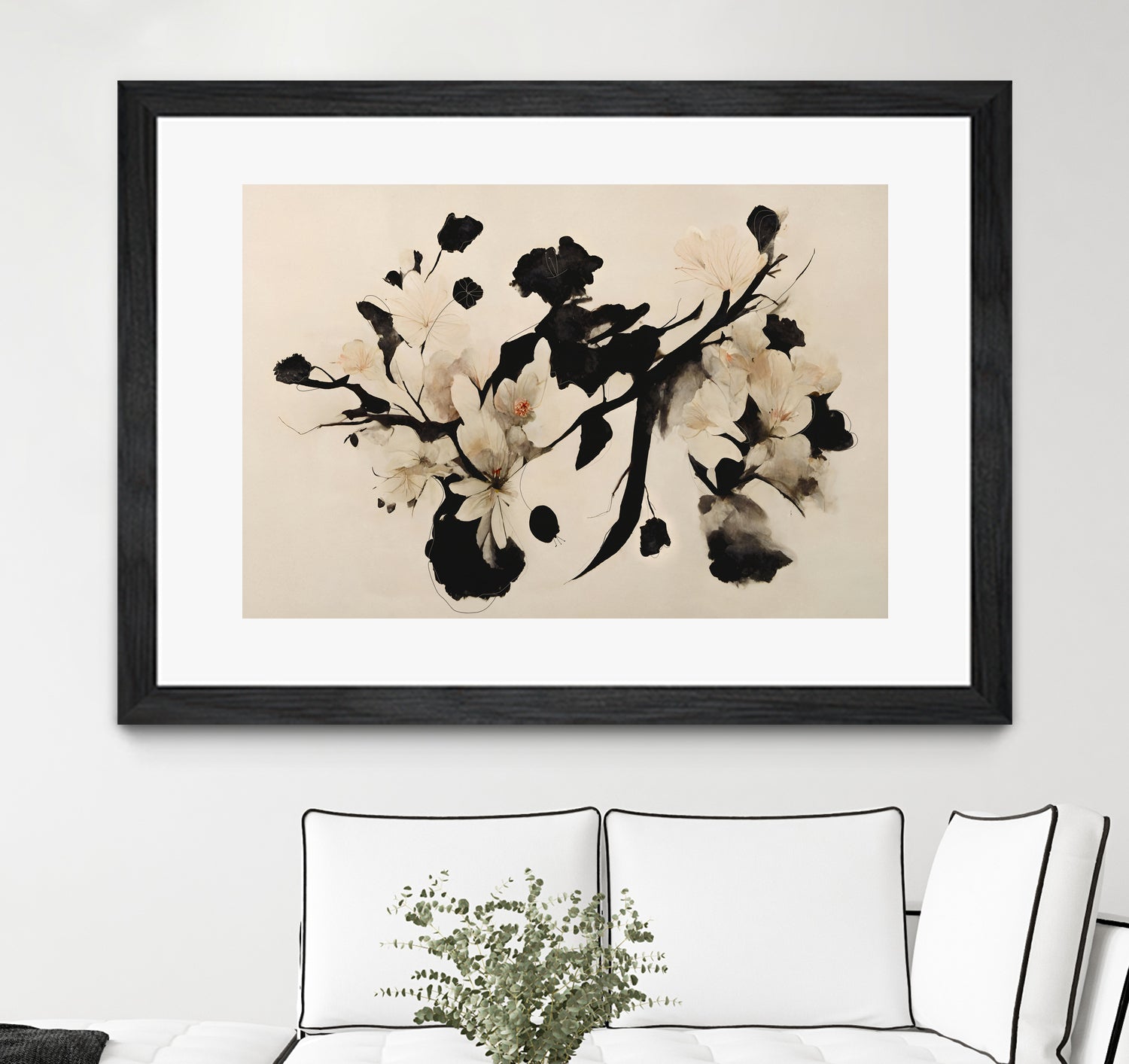 Cherry Blossom Branch by Treechild on GIANT ART - black framed canvas