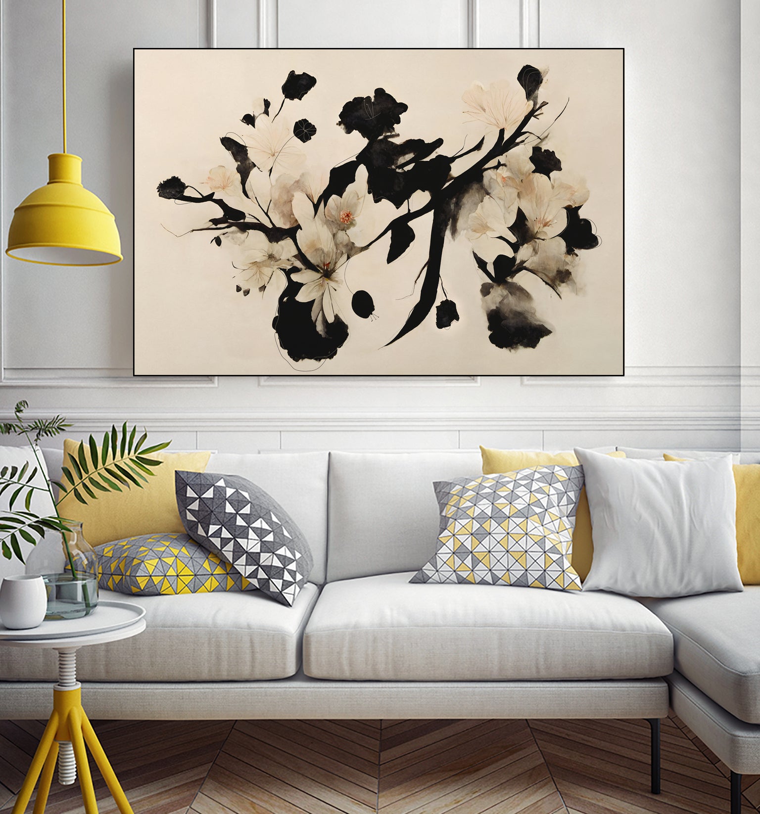 Cherry Blossom Branch by Treechild on GIANT ART - black framed canvas