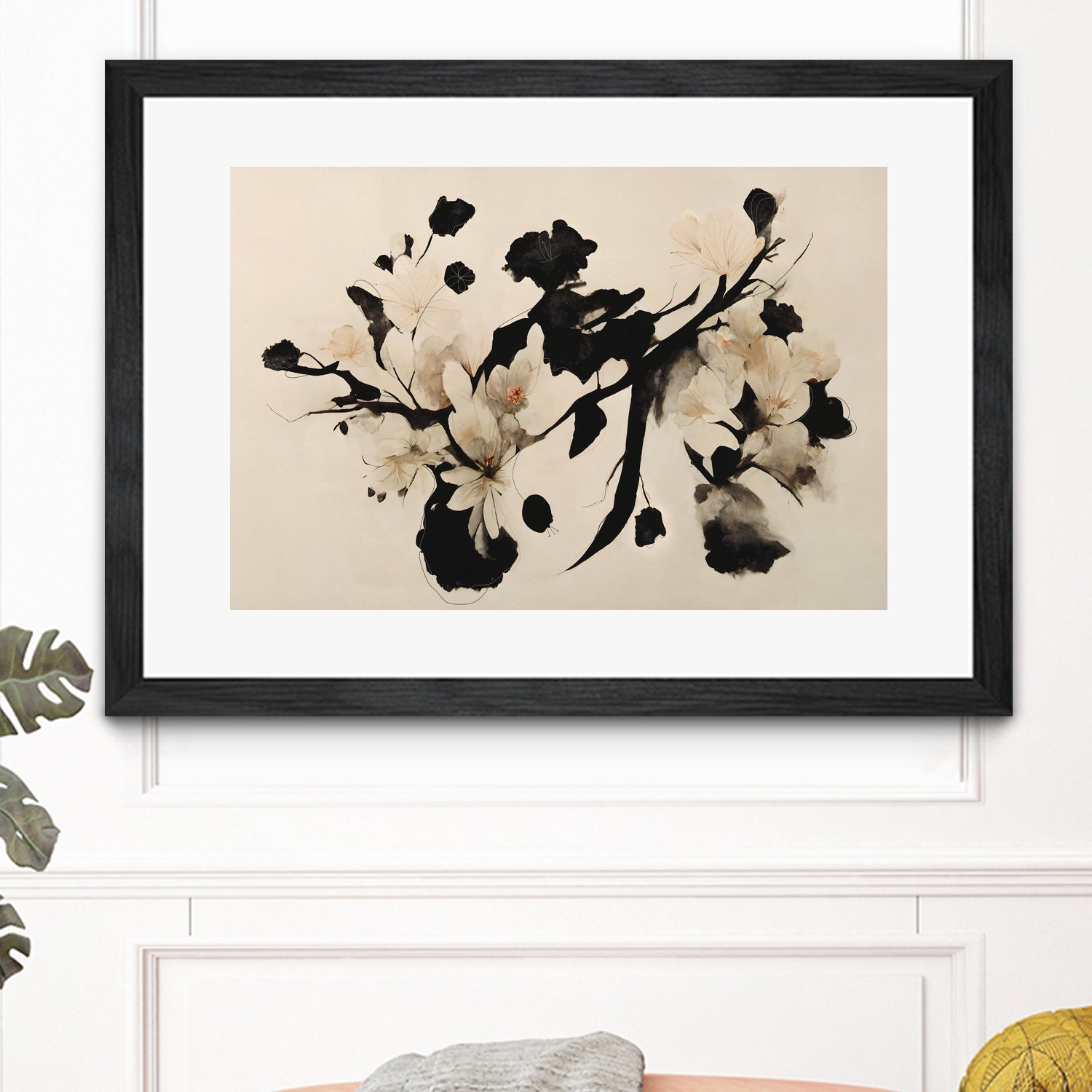 Cherry Blossom Branch by Treechild on GIANT ART - black framed canvas