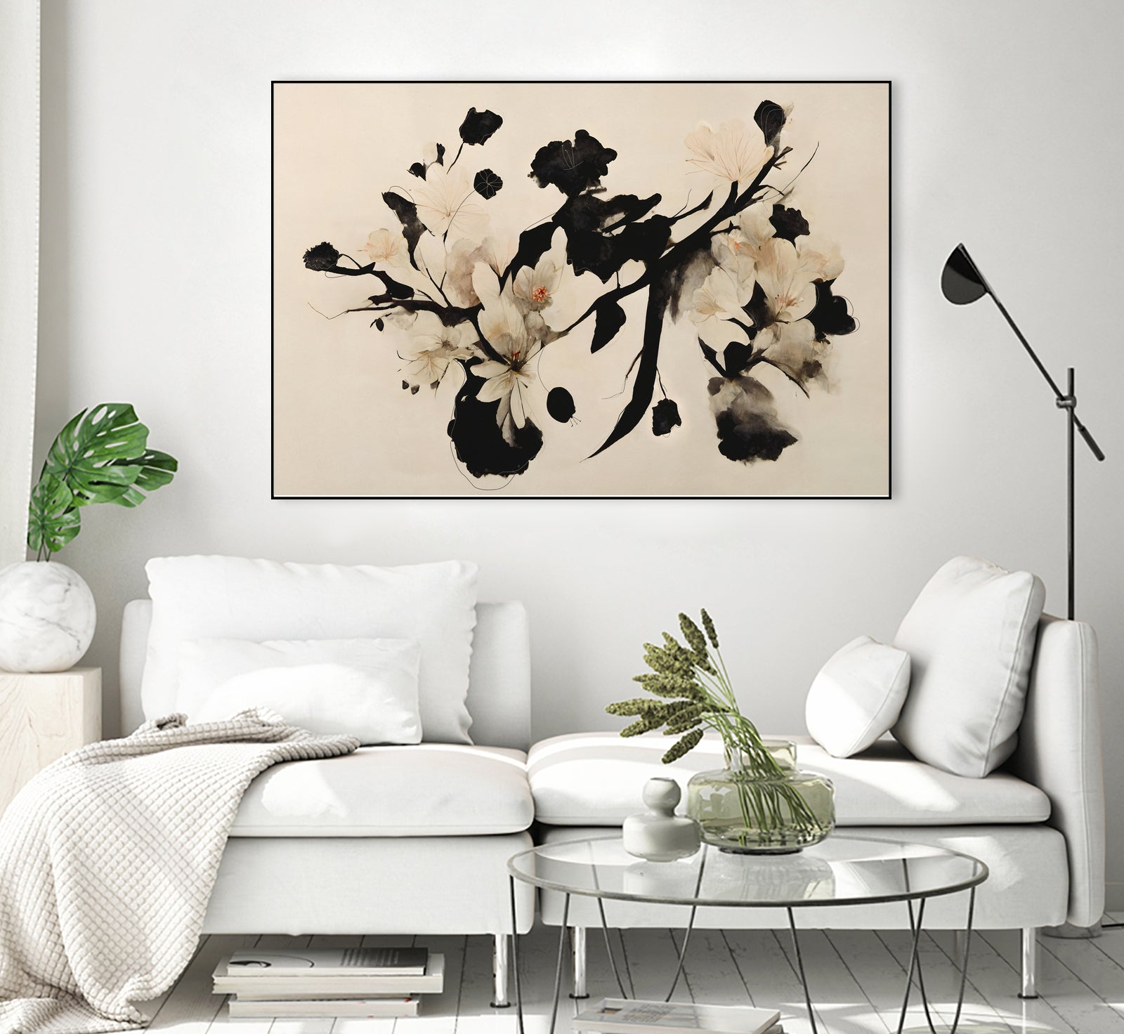 Cherry Blossom Branch by Treechild on GIANT ART - black framed canvas