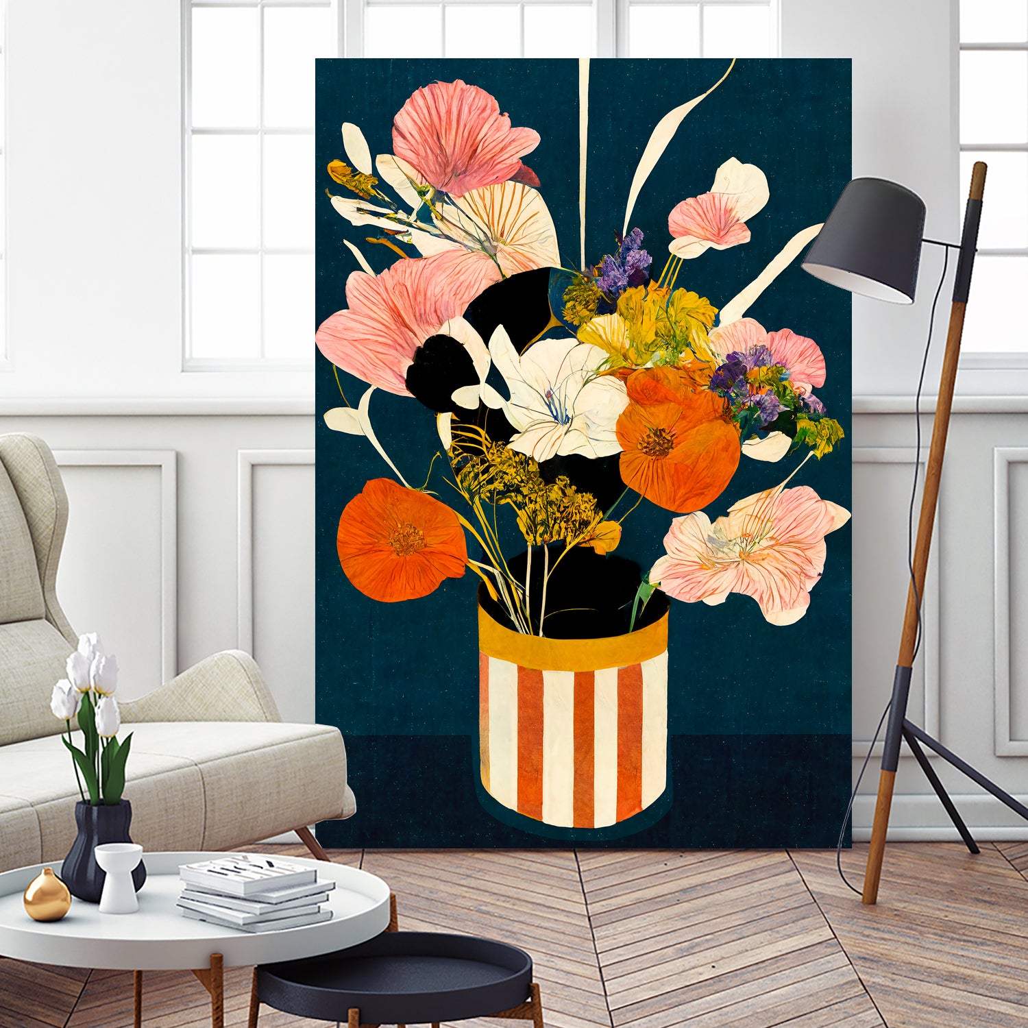 Flowers At Night by Treechild on GIANT ART - red botanical flowers and plants