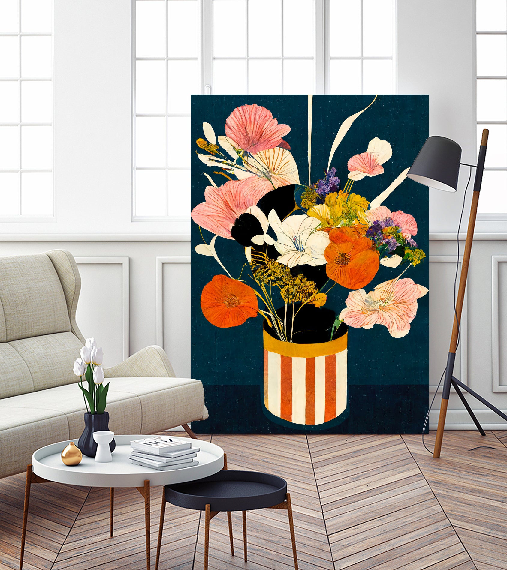 Flowers At Night by Treechild on GIANT ART - red botanical flowers and plants