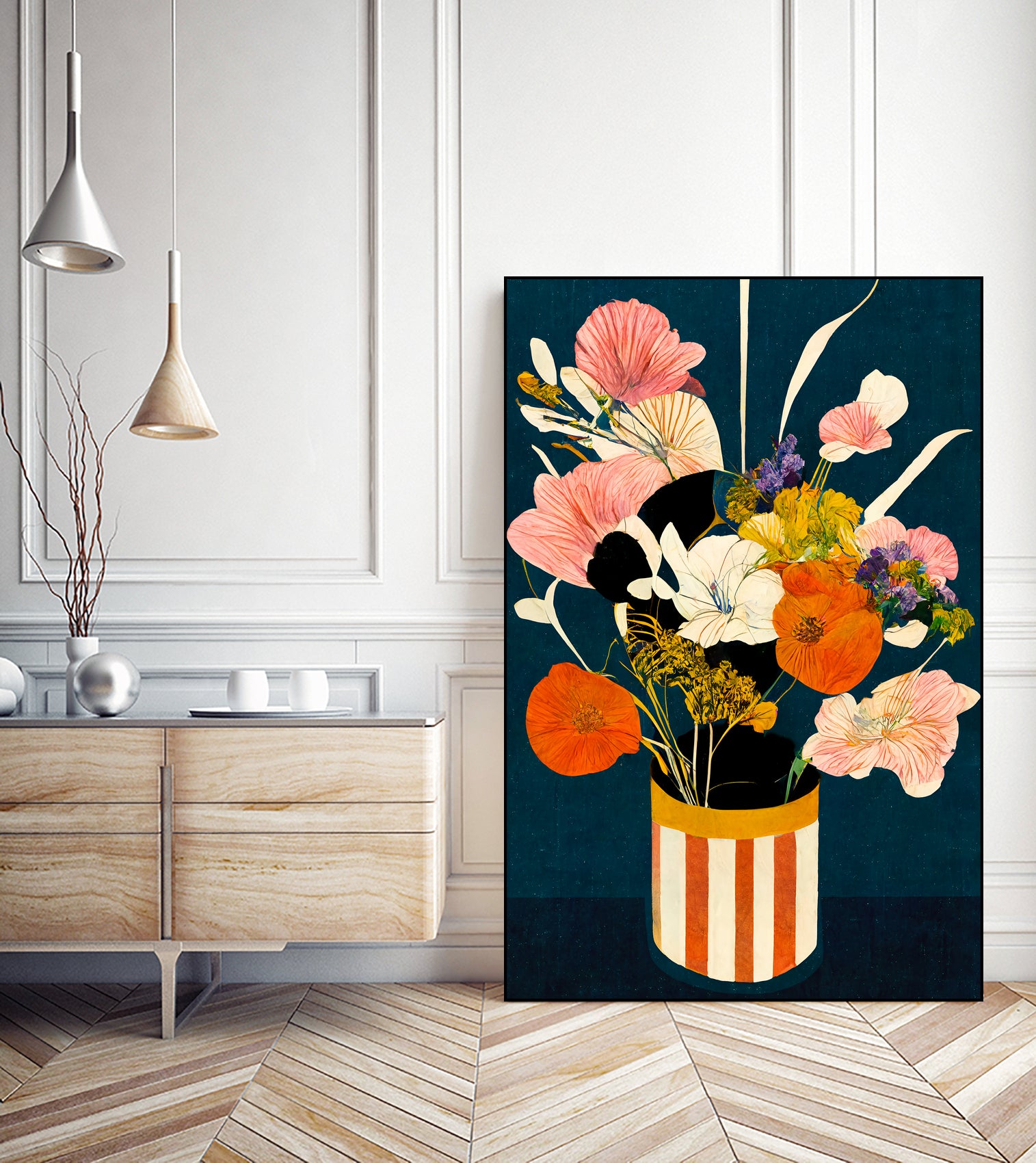 Flowers At Night by Treechild on GIANT ART - red botanical flowers and plants