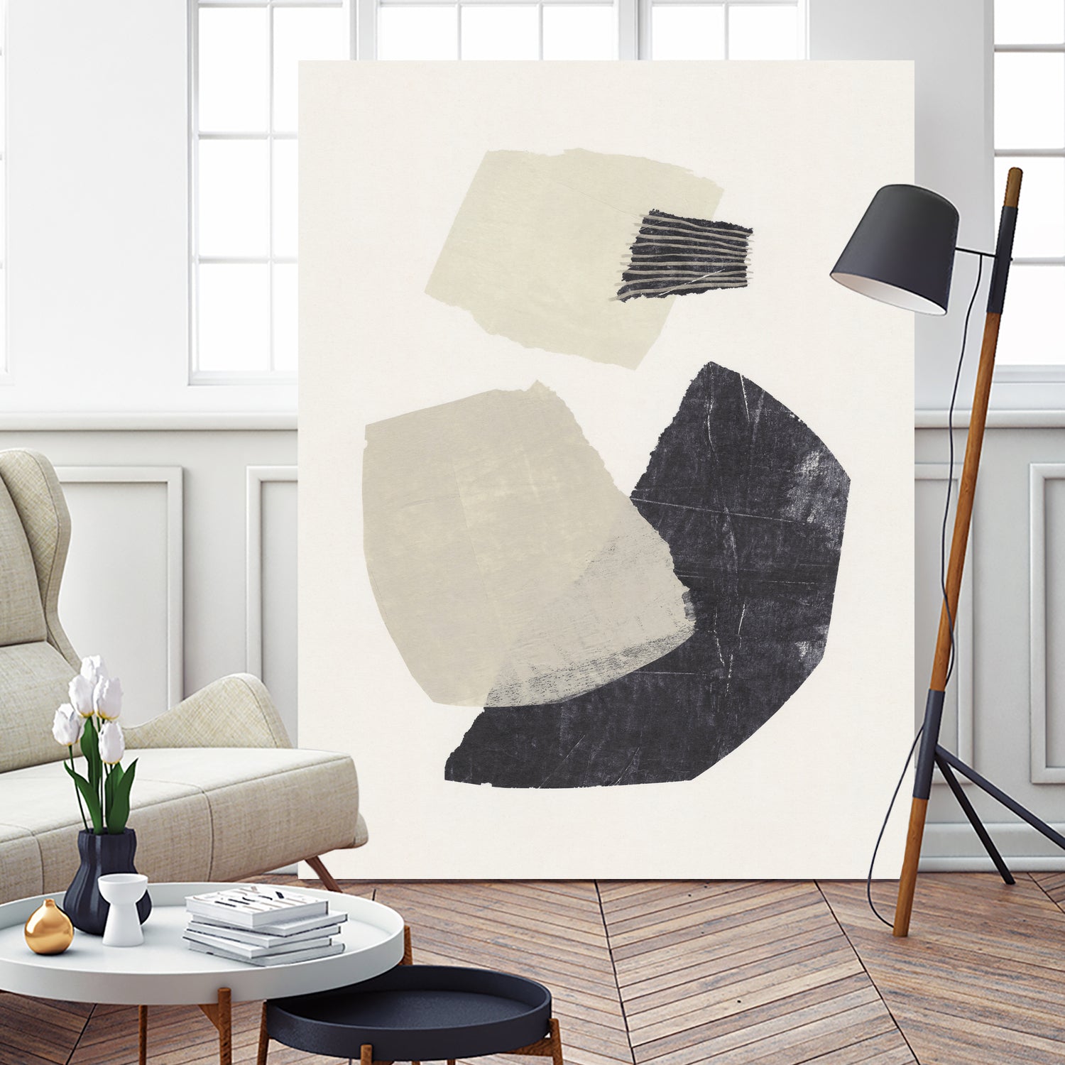 Monochrome Shapes #1 by Alisa Galitsyna on GIANT ART - collage abstract collage