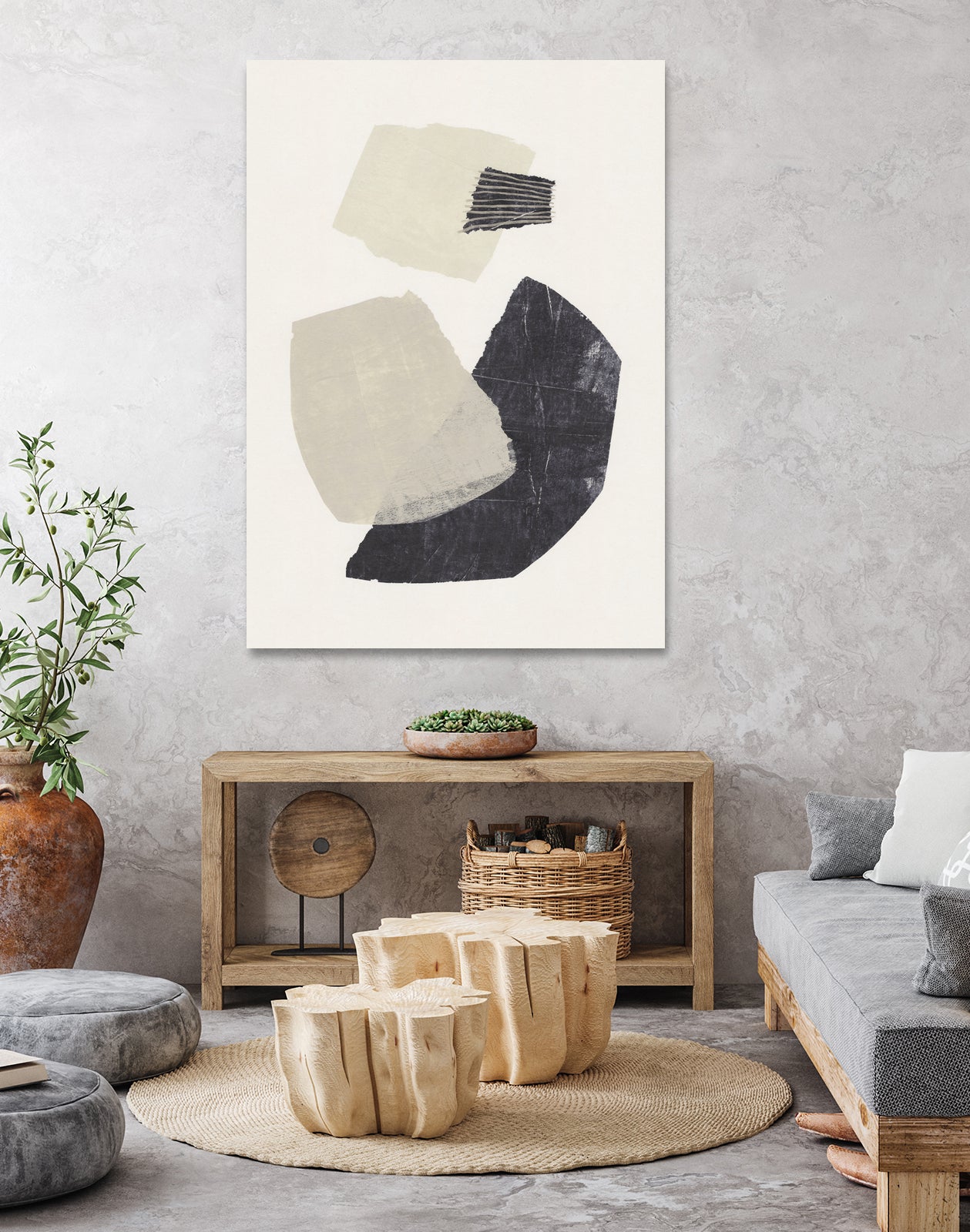 Monochrome Shapes #1 by Alisa Galitsyna on GIANT ART - collage abstract collage