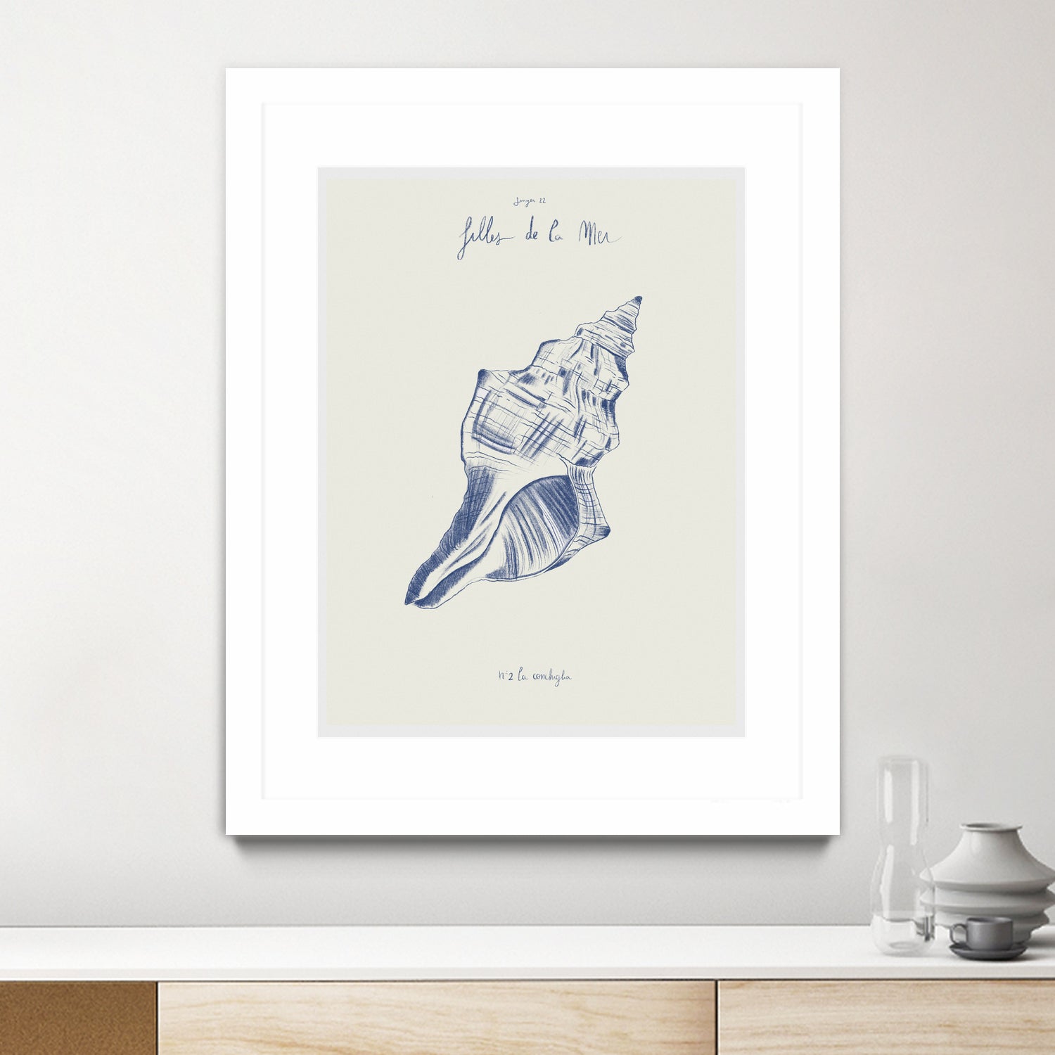 Filles de la mer n.2 - La conchiglia by Giulia Mora on GIANT ART - blue costal mora