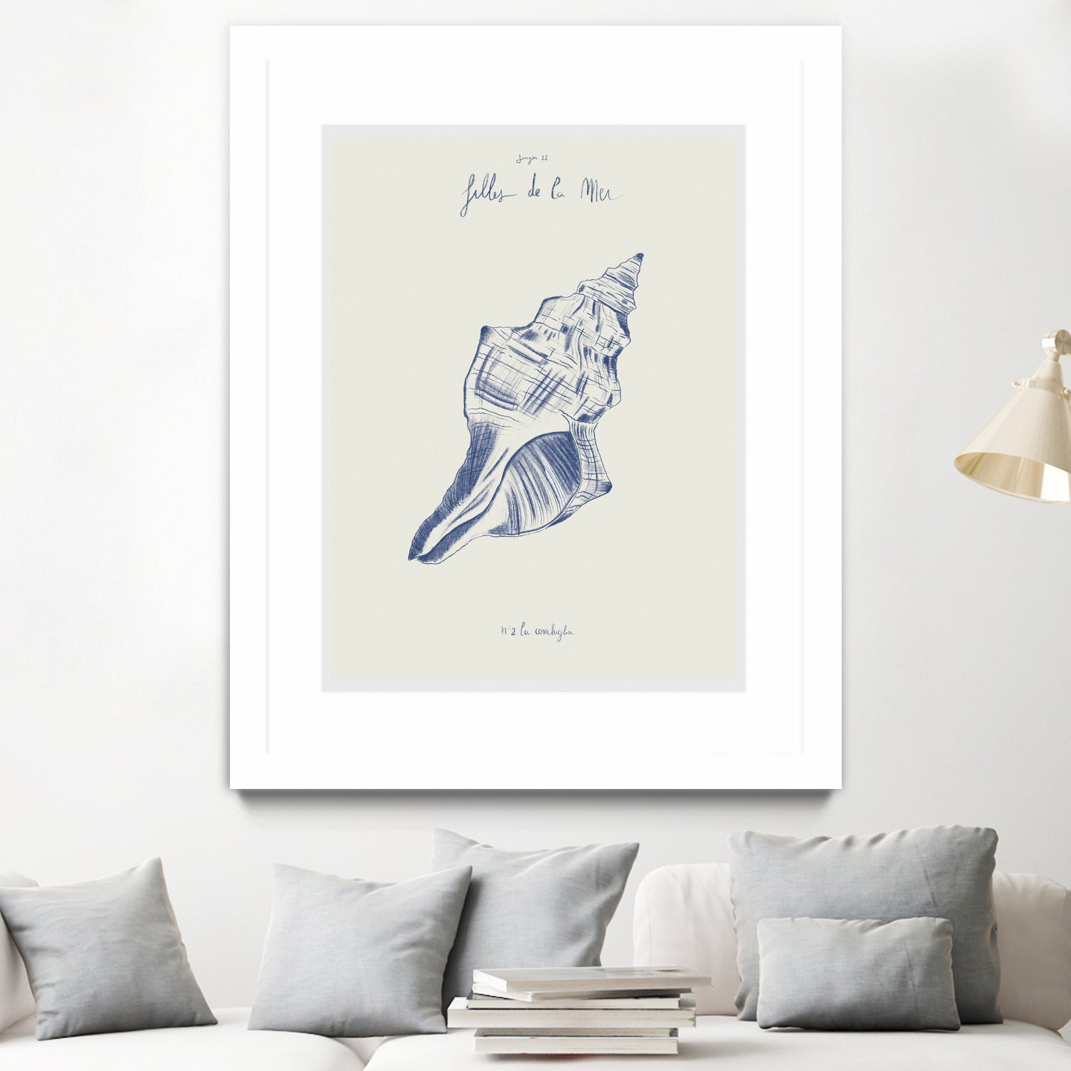 Filles de la mer n.2 - La conchiglia by Giulia Mora on GIANT ART - blue costal mora