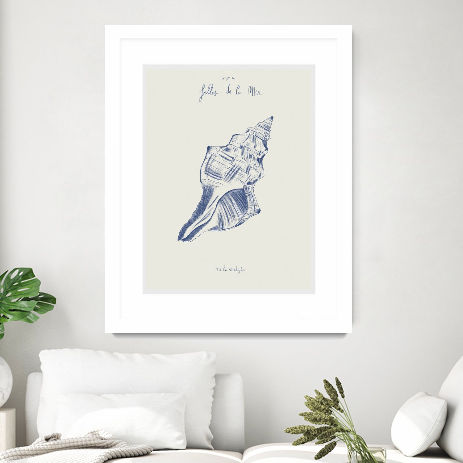 Filles de la mer n.2 - La conchiglia by Giulia Mora on GIANT ART - blue costal mora