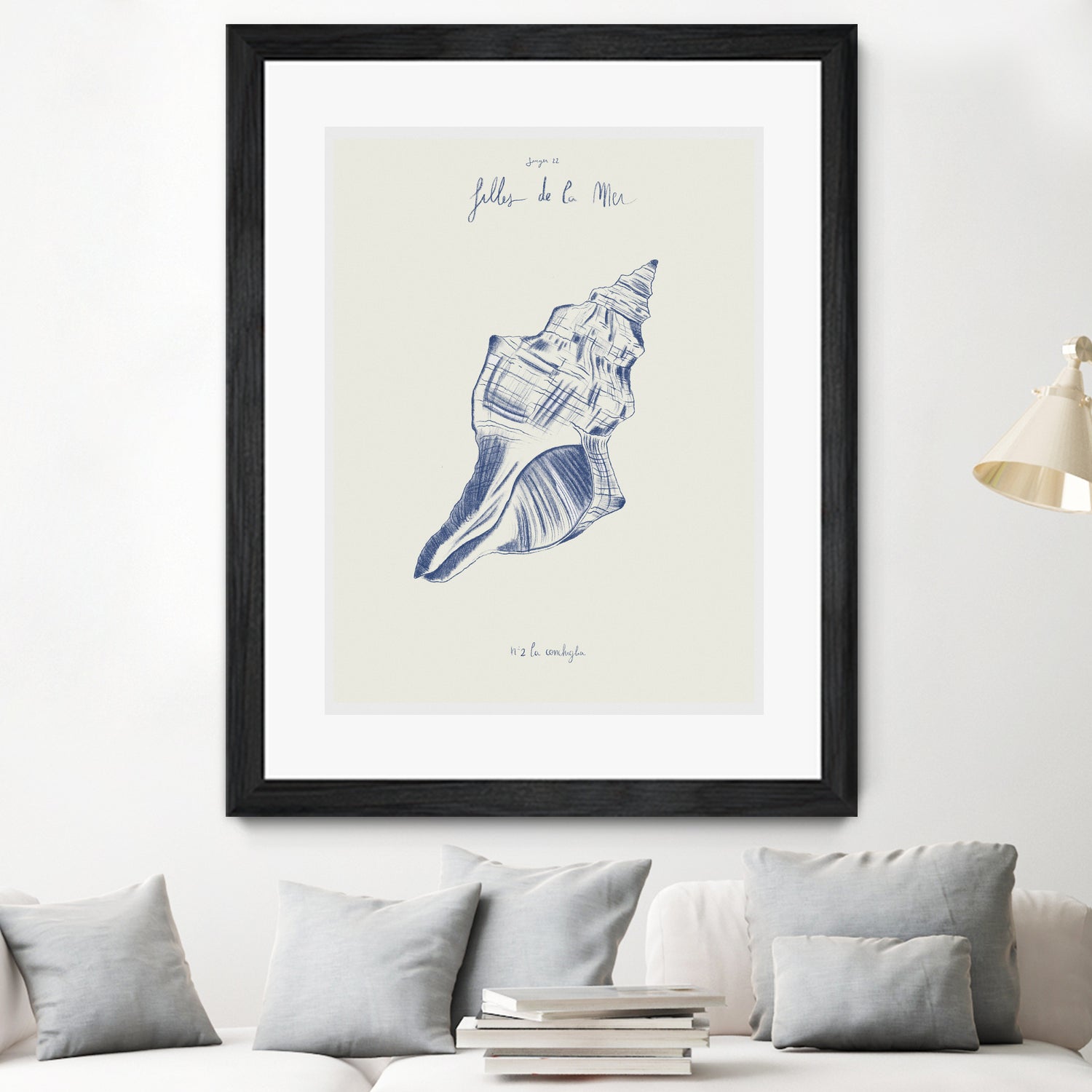 Filles de la mer n.2 - La conchiglia by Giulia Mora on GIANT ART - blue costal mora