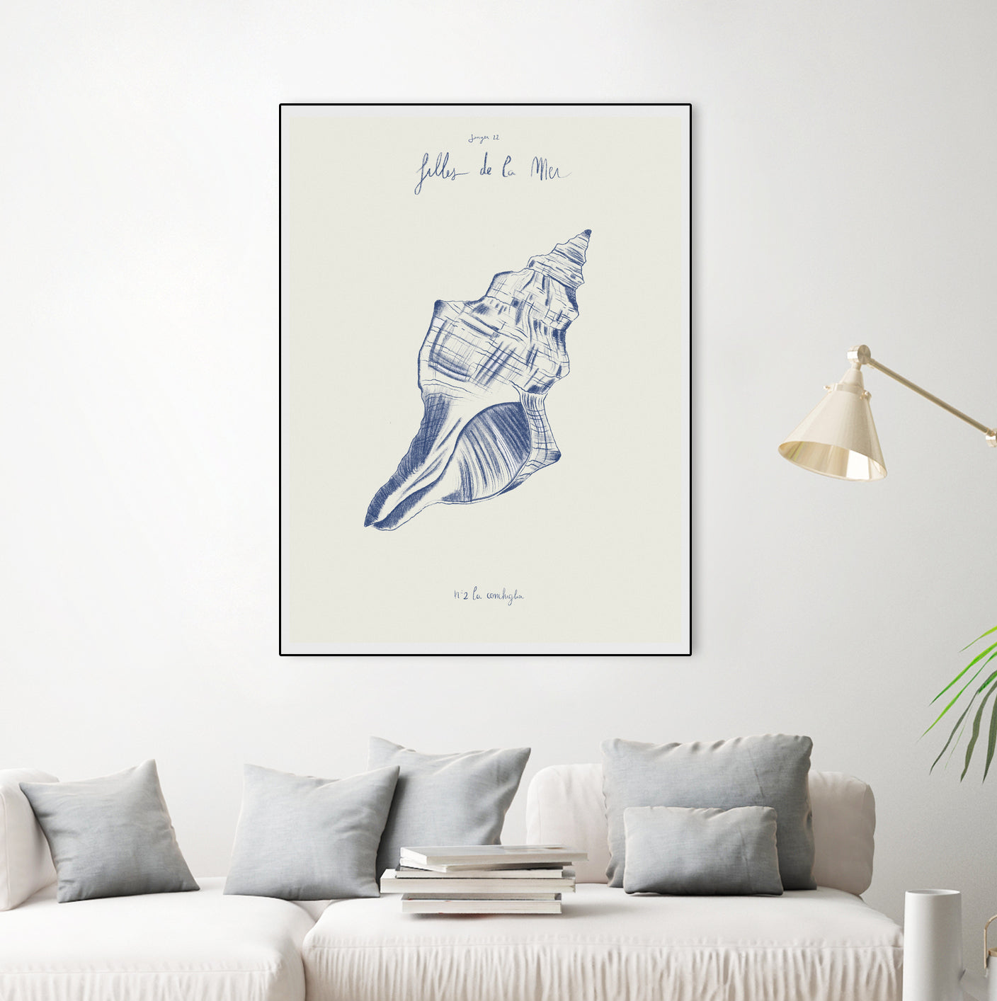 Filles de la mer n.2 - La conchiglia by Giulia Mora on GIANT ART - blue costal mora