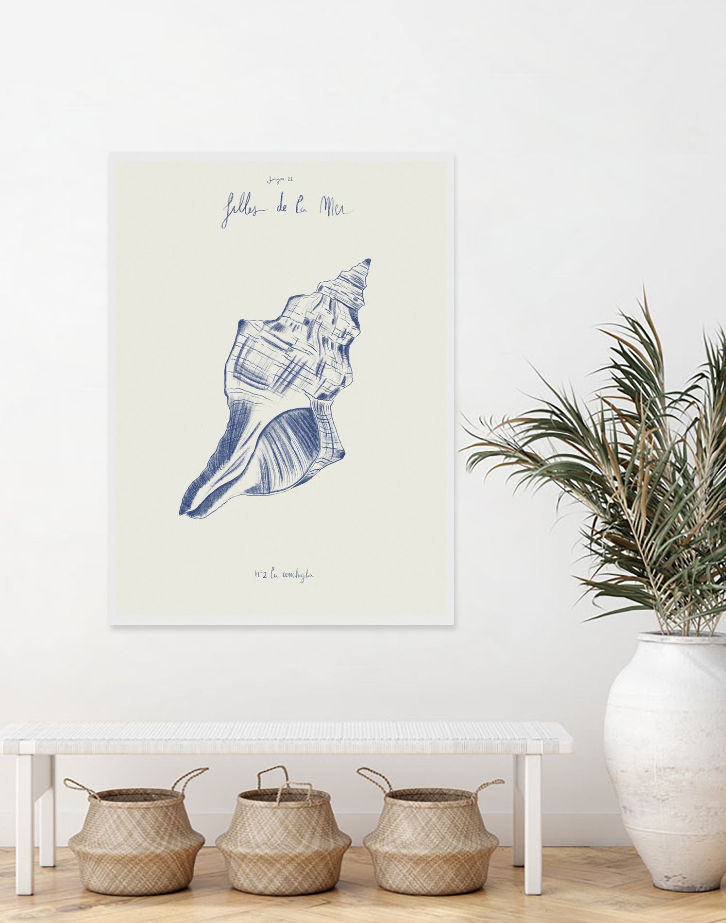 Filles de la mer n.2 - La conchiglia by Giulia Mora on GIANT ART - blue costal mora