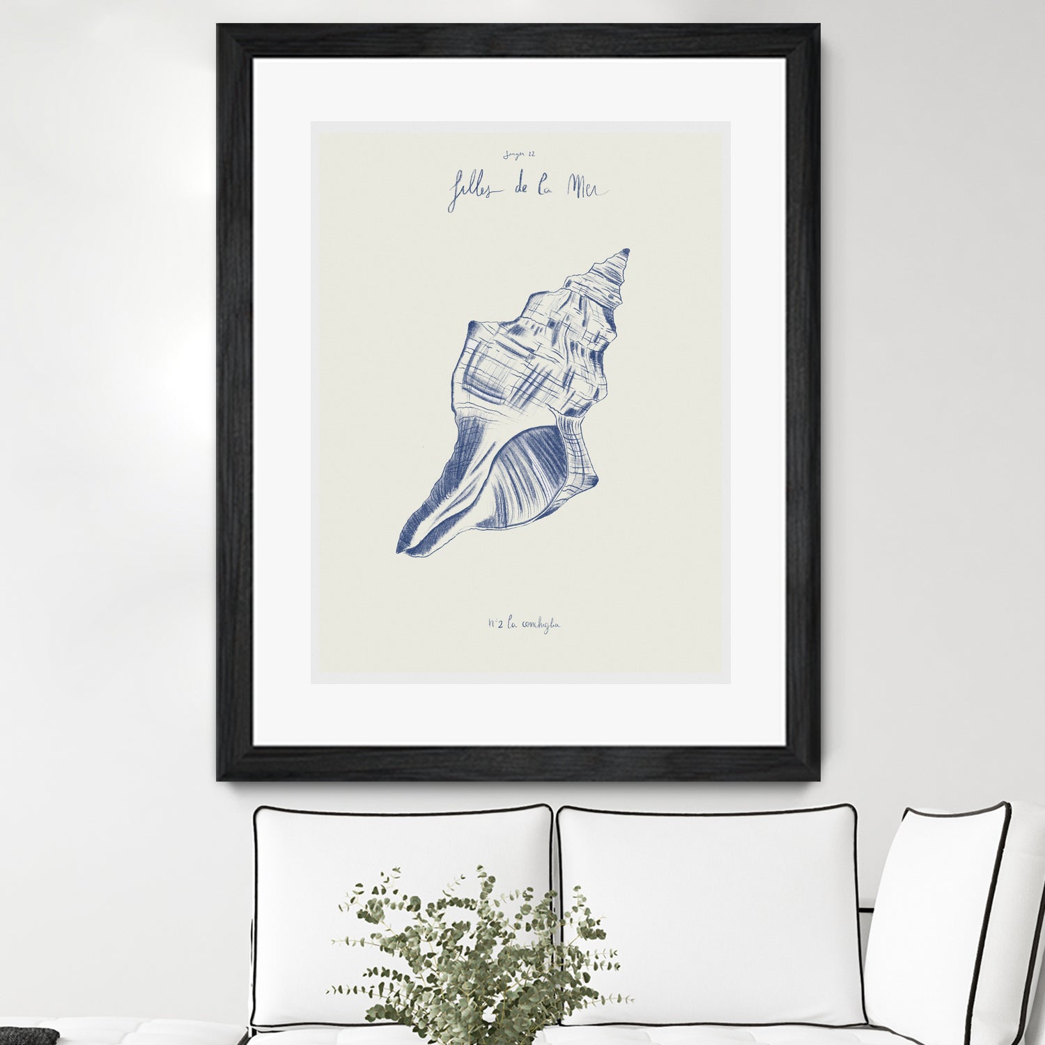 Filles de la mer n.2 - La conchiglia by Giulia Mora on GIANT ART - blue costal mora