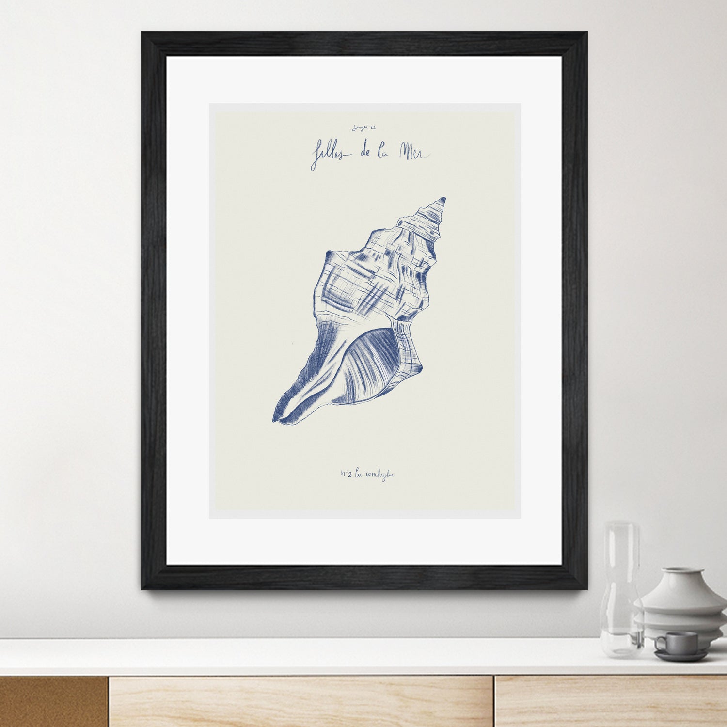 Filles de la mer n.2 - La conchiglia by Giulia Mora on GIANT ART - blue costal mora