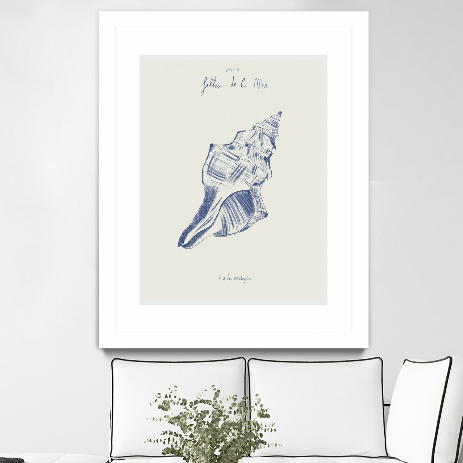 Filles de la mer n.2 - La conchiglia by Giulia Mora on GIANT ART - blue costal mora