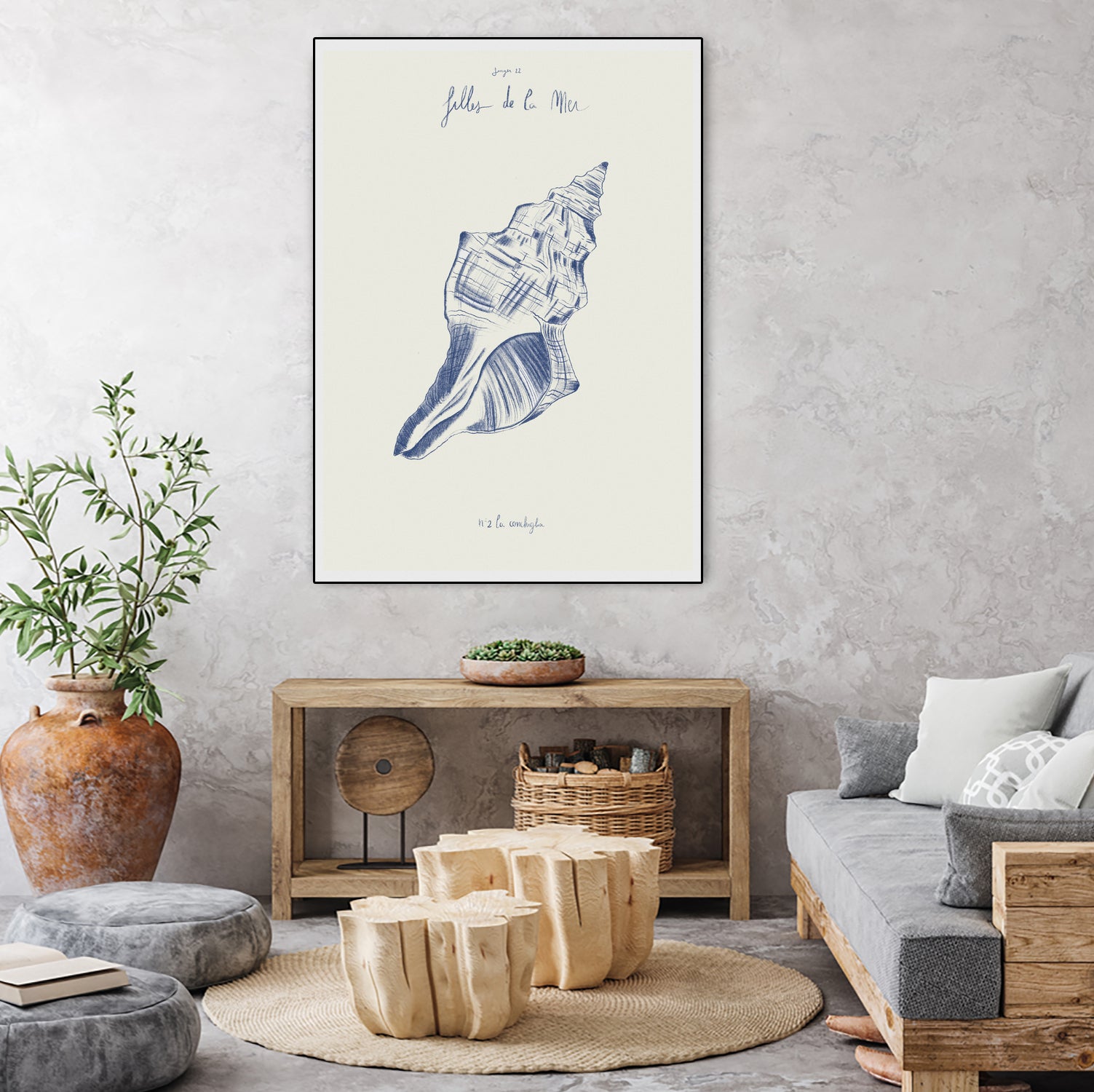 Filles de la mer n.2 - La conchiglia by Giulia Mora on GIANT ART - blue costal mora