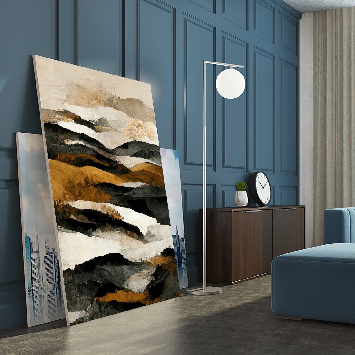 Ochre And Beige Mountains by Treechild on GIANT ART - illustration mountains