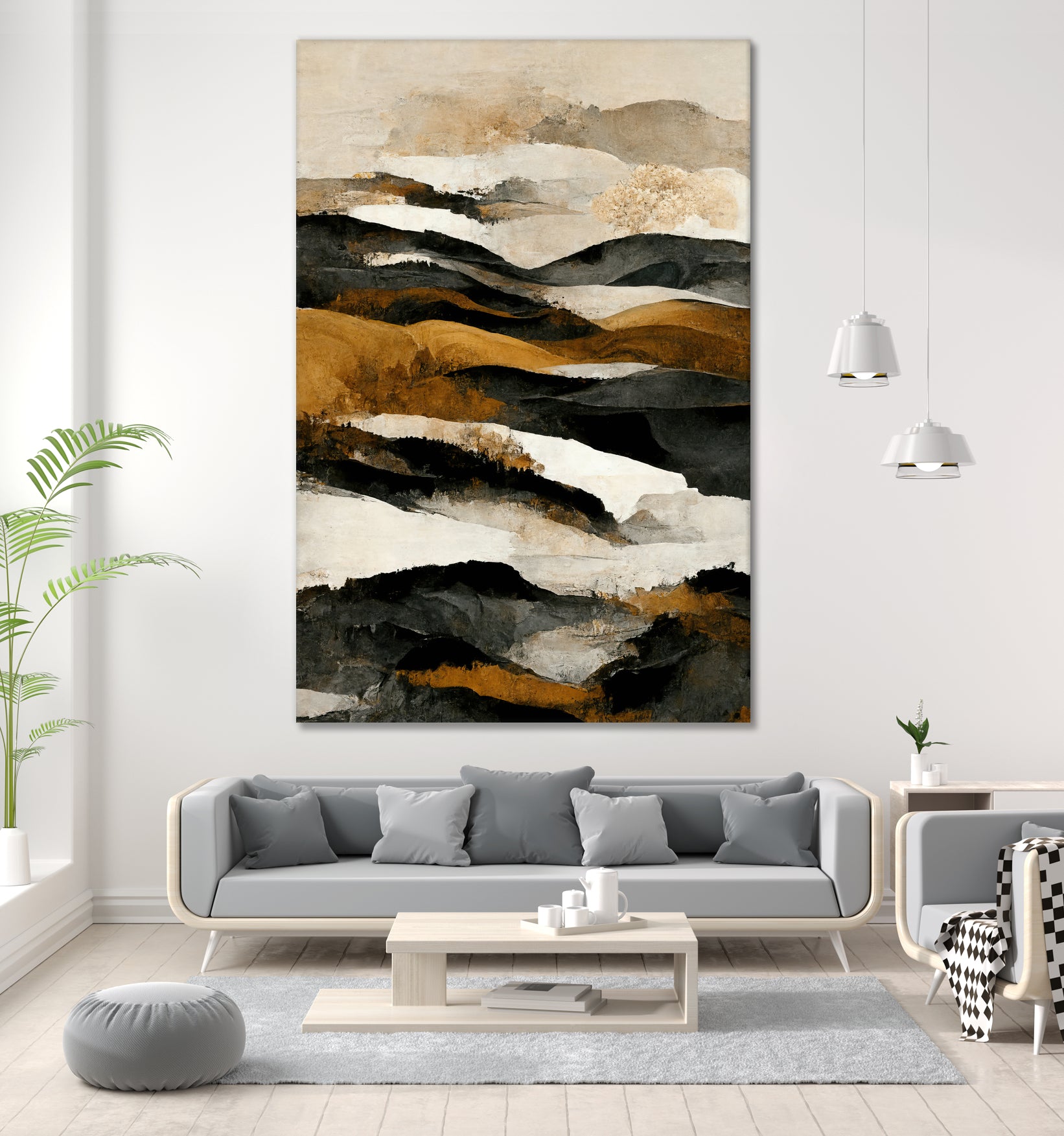 Ochre And Beige Mountains by Treechild on GIANT ART - illustration mountains