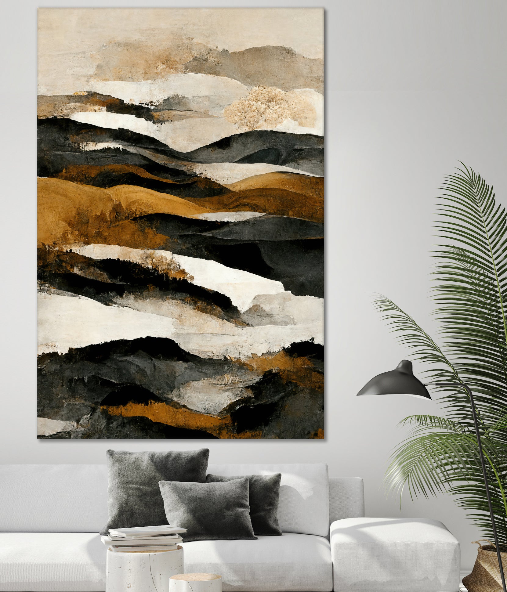 Ochre And Beige Mountains by Treechild on GIANT ART - illustration mountains