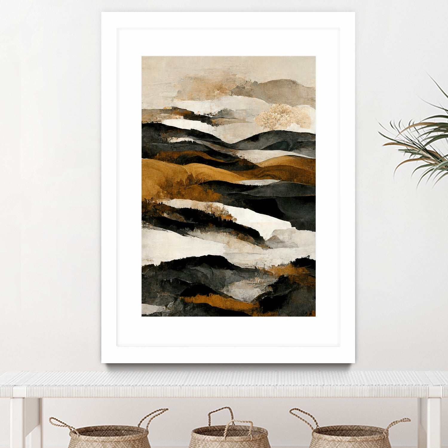 Ochre And Beige Mountains by Treechild on GIANT ART - illustration mountains