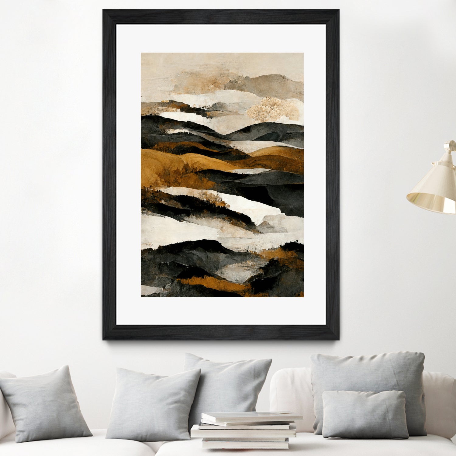 Ochre And Beige Mountains by Treechild on GIANT ART - illustration mountains