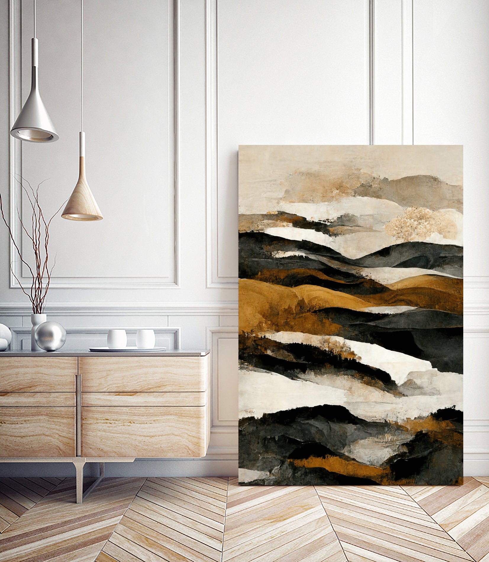 Ochre And Beige Mountains by Treechild on GIANT ART - illustration mountains