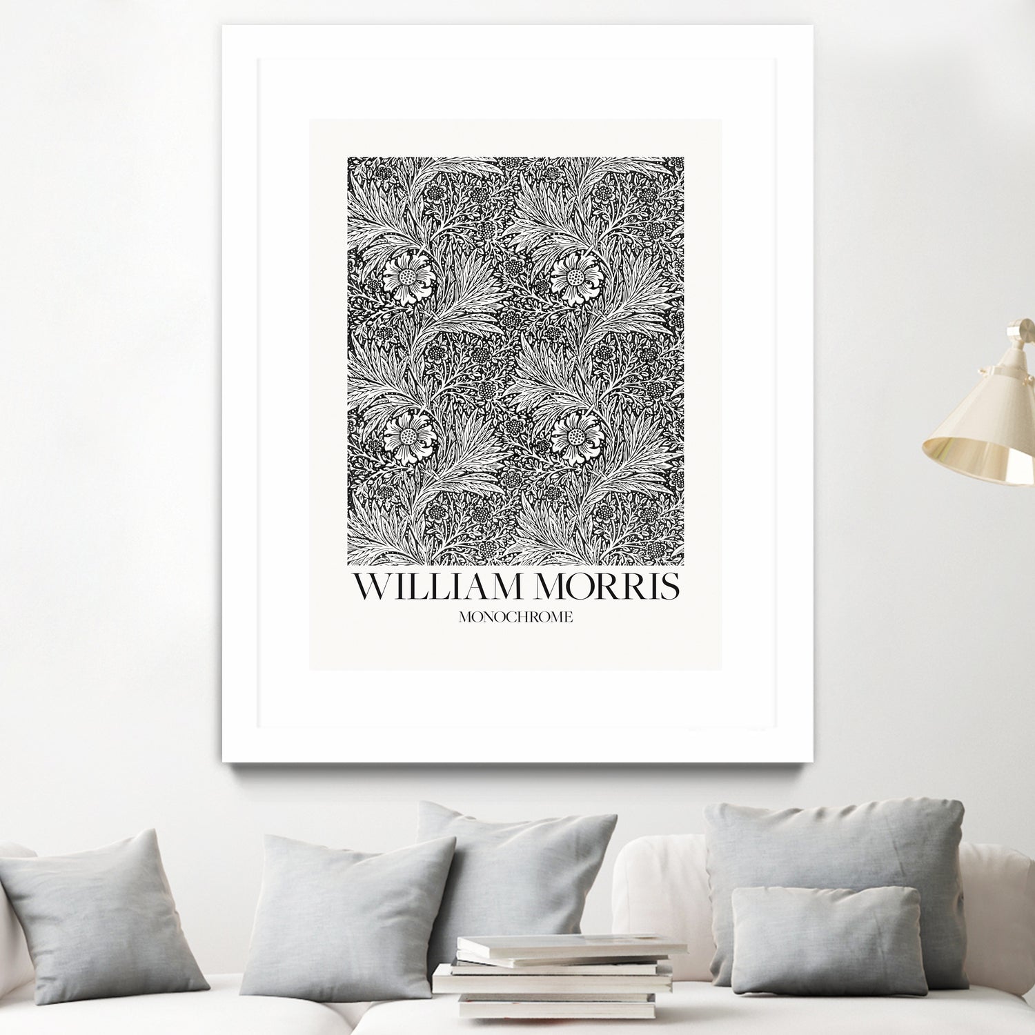Marigold Monochrome by William Morris on GIANT ART - william morris flowers and plants william morris