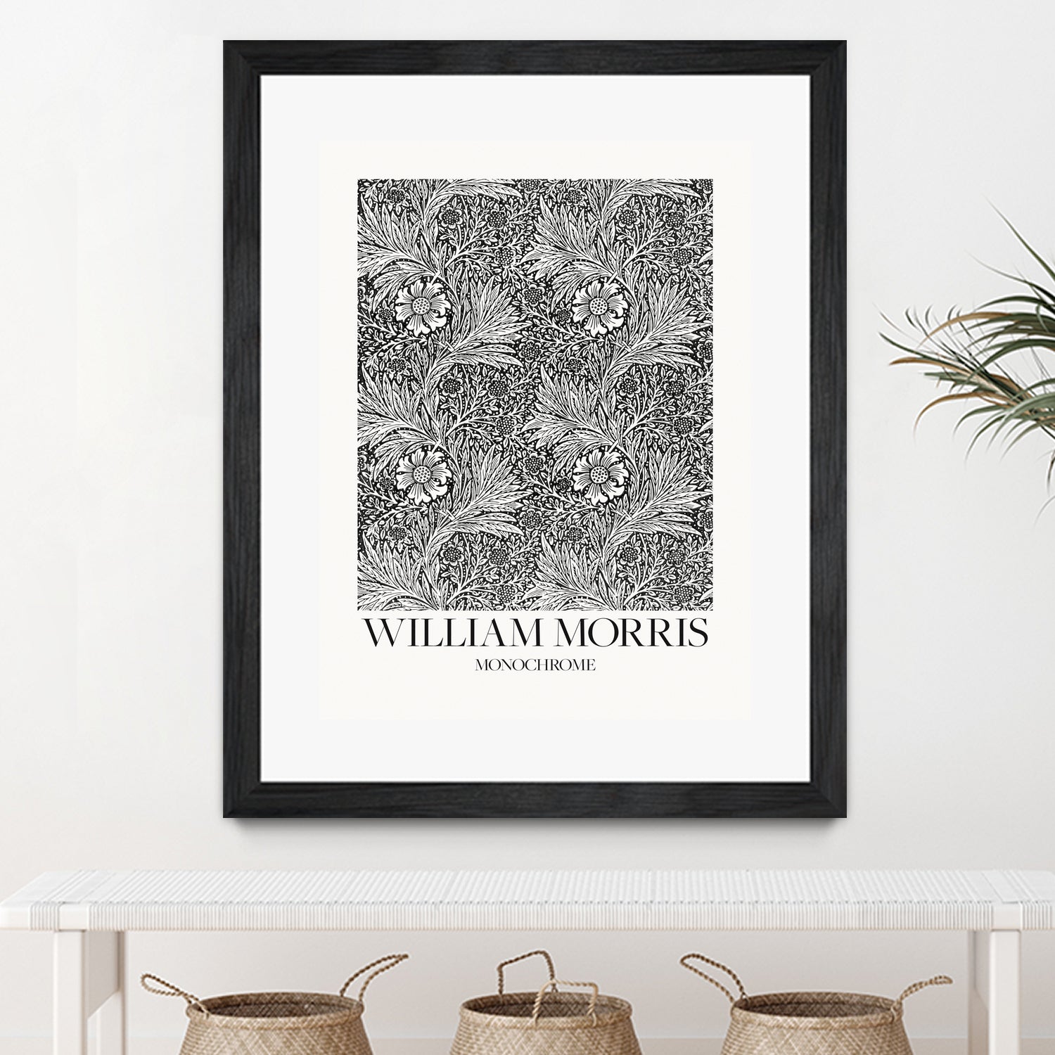 Marigold Monochrome by William Morris on GIANT ART - william morris flowers and plants william morris
