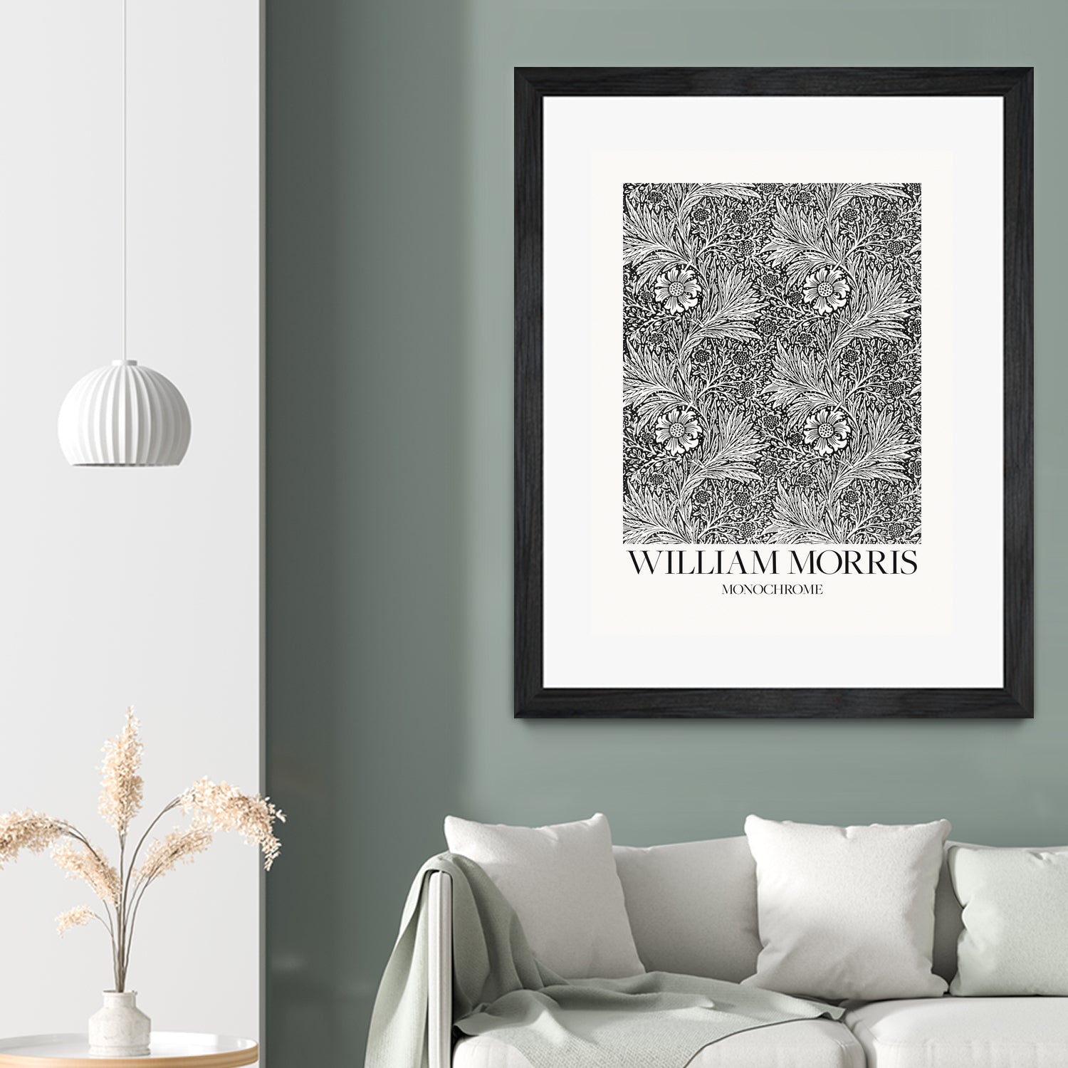 Marigold Monochrome by William Morris on GIANT ART - william morris flowers and plants william morris