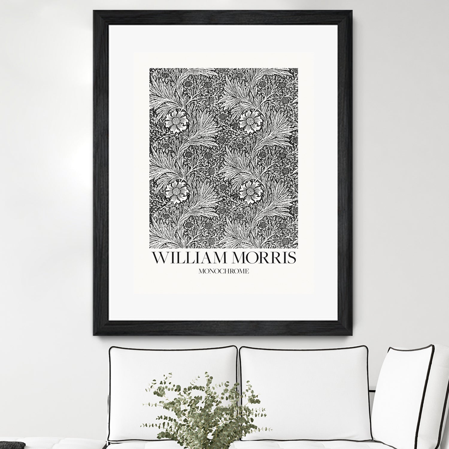 Marigold Monochrome by William Morris on GIANT ART - william morris flowers and plants william morris