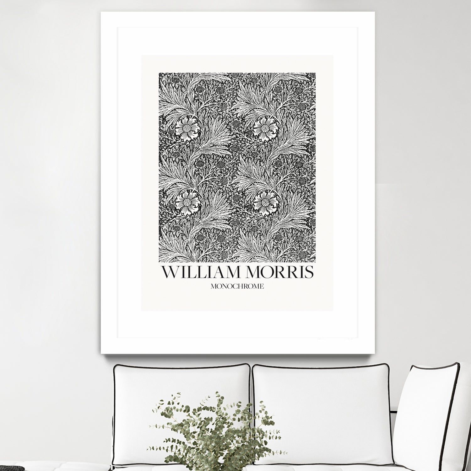 Marigold Monochrome by William Morris on GIANT ART - william morris flowers and plants william morris