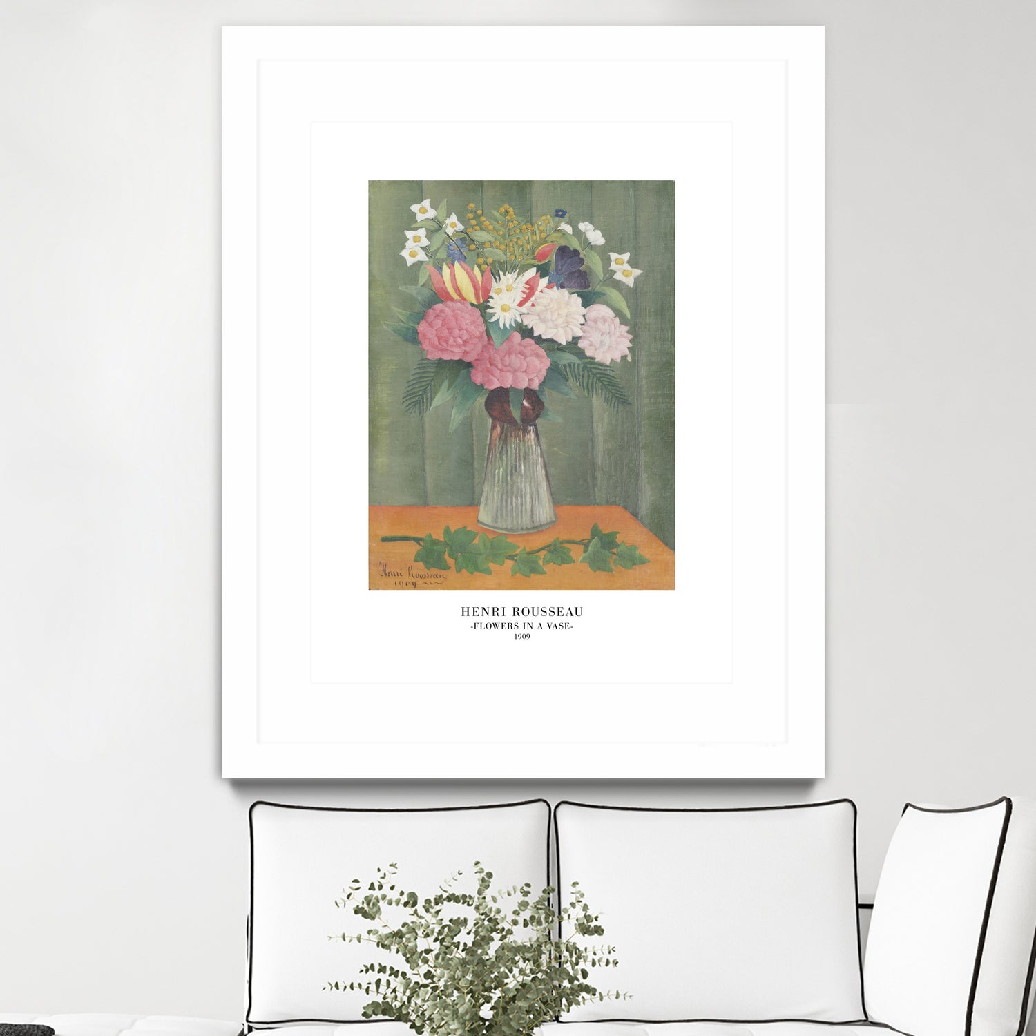 Flowers In a Vase by Henri Rousseau on GIANT ART - henri rousseau flowers and plants henri rousseau