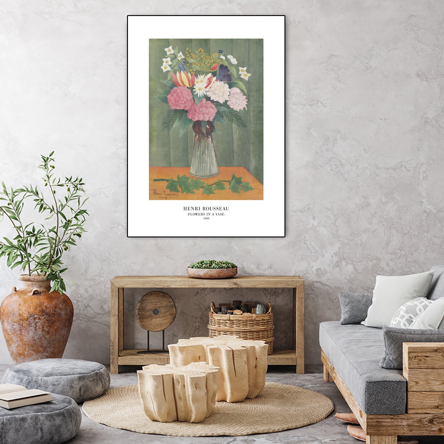 Flowers In a Vase by Henri Rousseau on GIANT ART - henri rousseau flowers and plants henri rousseau