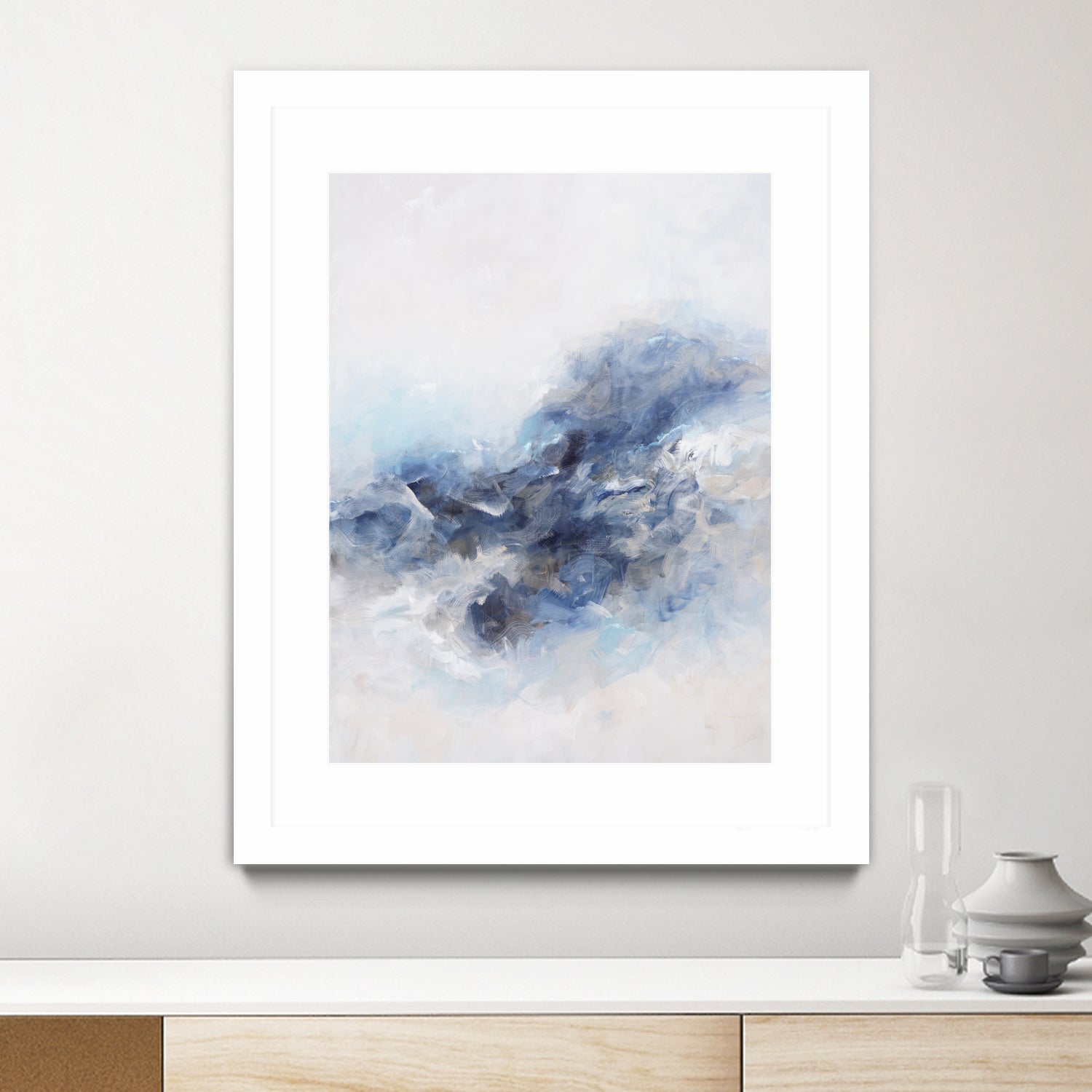 Expressionist Blue Abstract by Francoise Wattre on GIANT ART - paintings abstract art