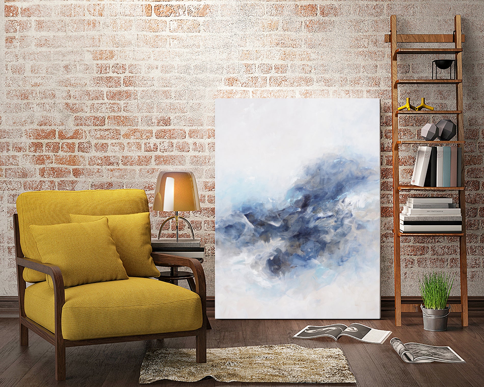 Expressionist Blue Abstract by Francoise Wattre on GIANT ART - paintings abstract art