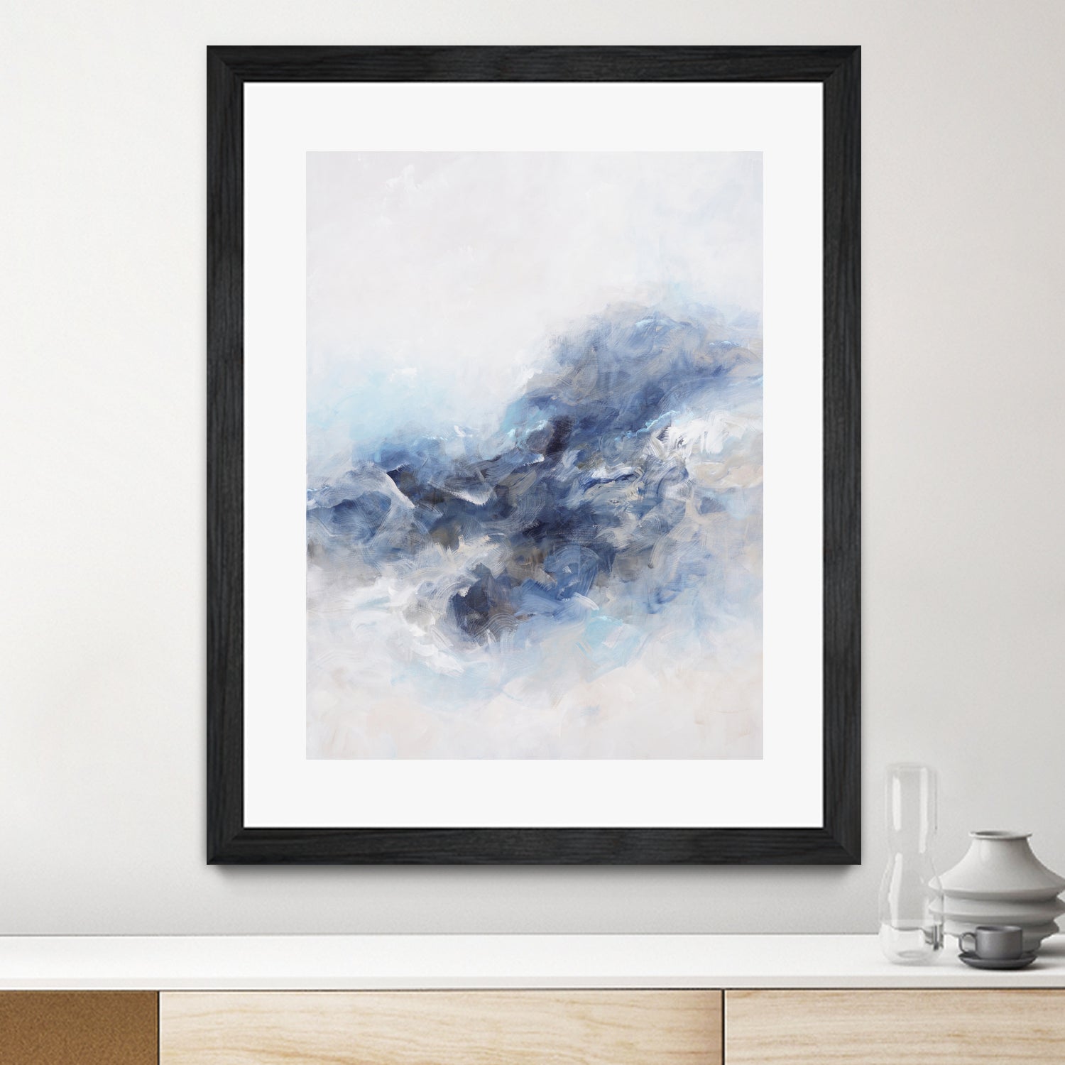 Expressionist Blue Abstract by Francoise Wattre on GIANT ART - paintings abstract art