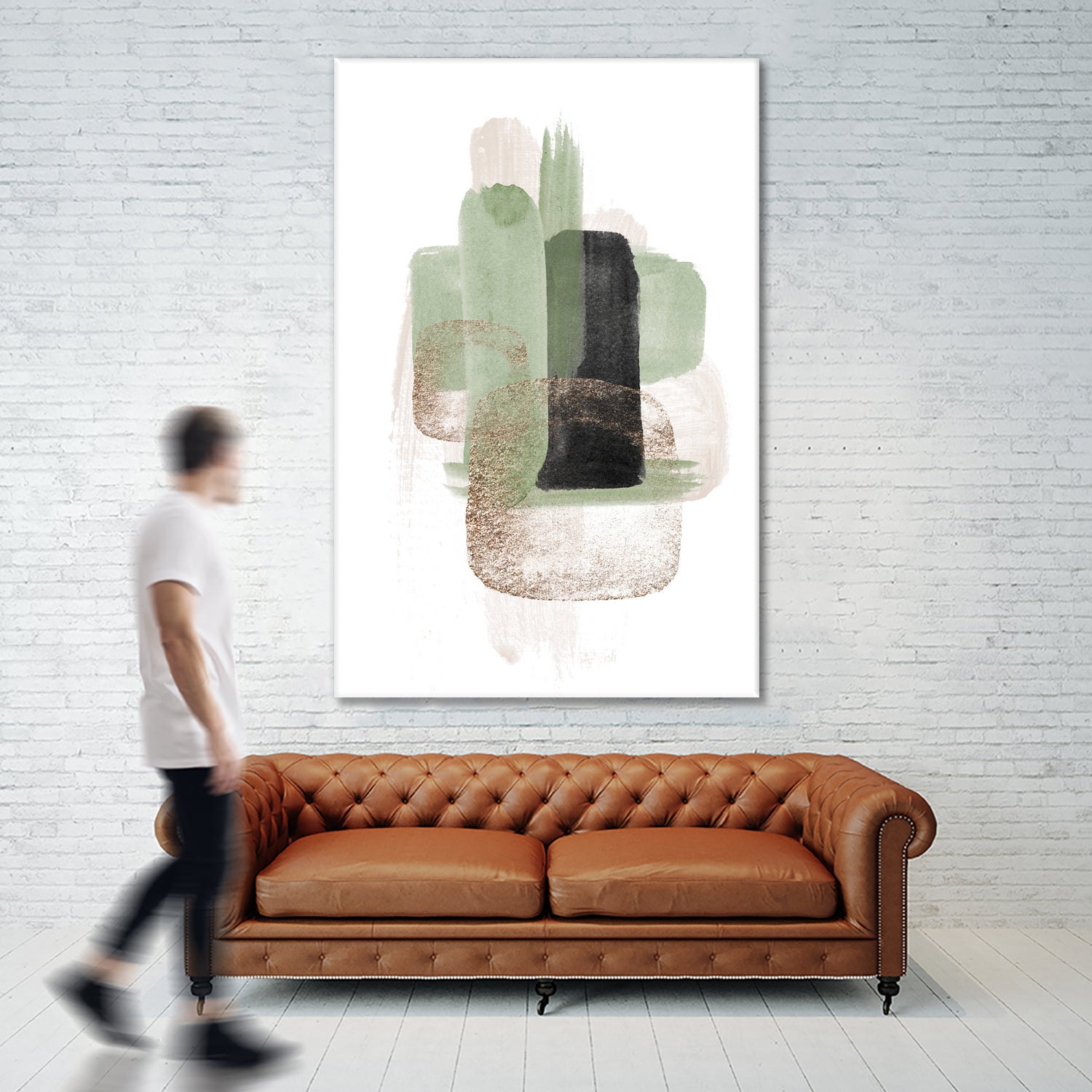 Simple Green-3 by Sally Ann Moss on GIANT ART - geometric geometric geometric