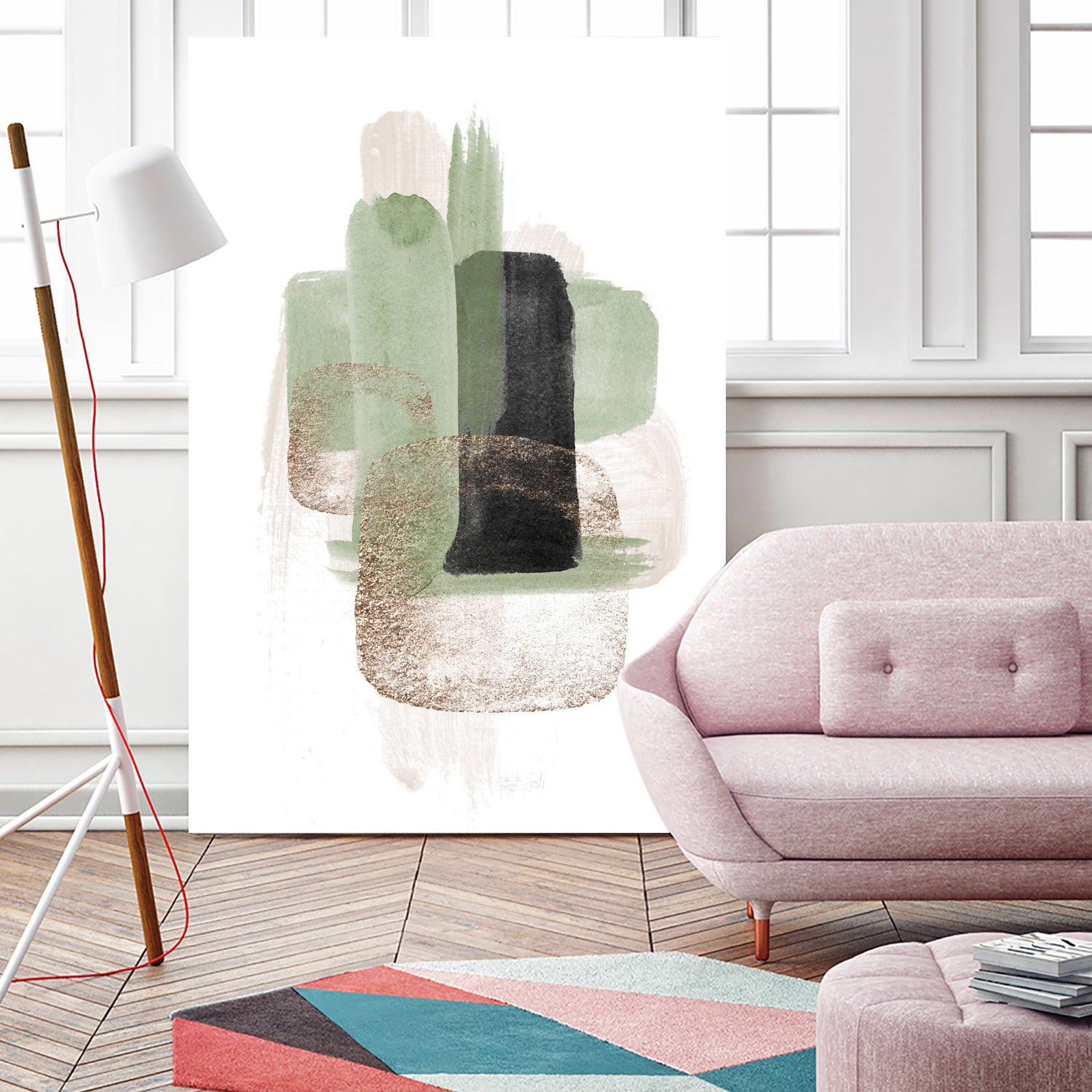 Simple Green-3 by Sally Ann Moss on GIANT ART - geometric geometric geometric