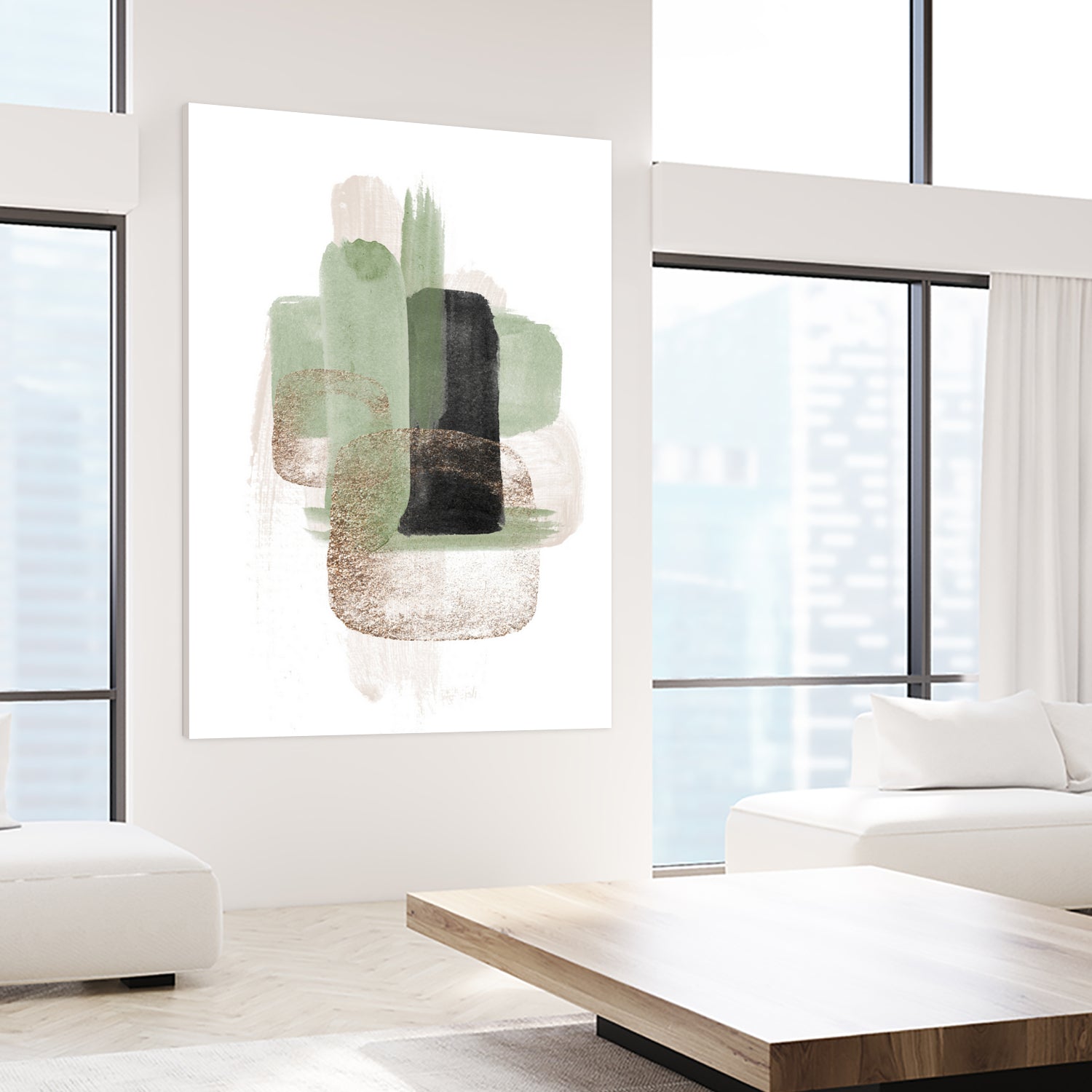 Simple Green-3 by Sally Ann Moss on GIANT ART - geometric geometric geometric