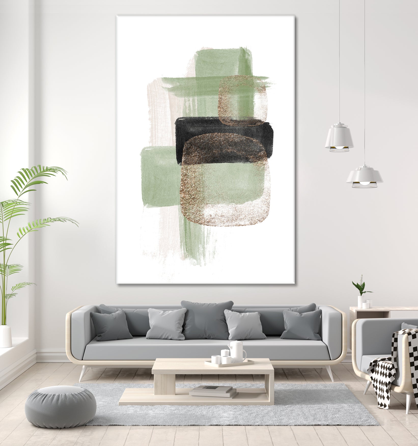 Simple Green-2 by Sally Ann Moss on GIANT ART - geometric geometric geometric