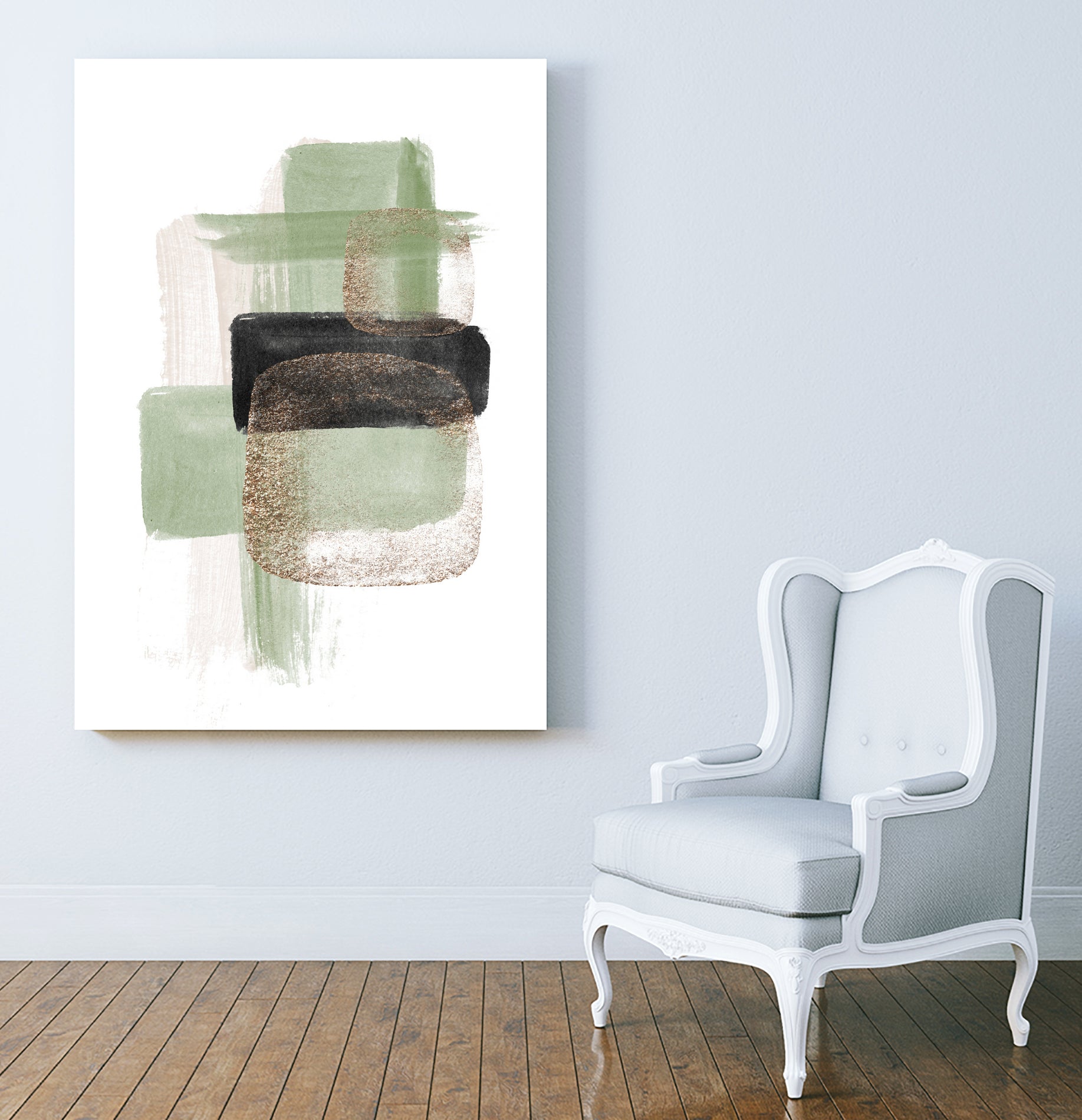 Simple Green-2 by Sally Ann Moss on GIANT ART - geometric geometric geometric