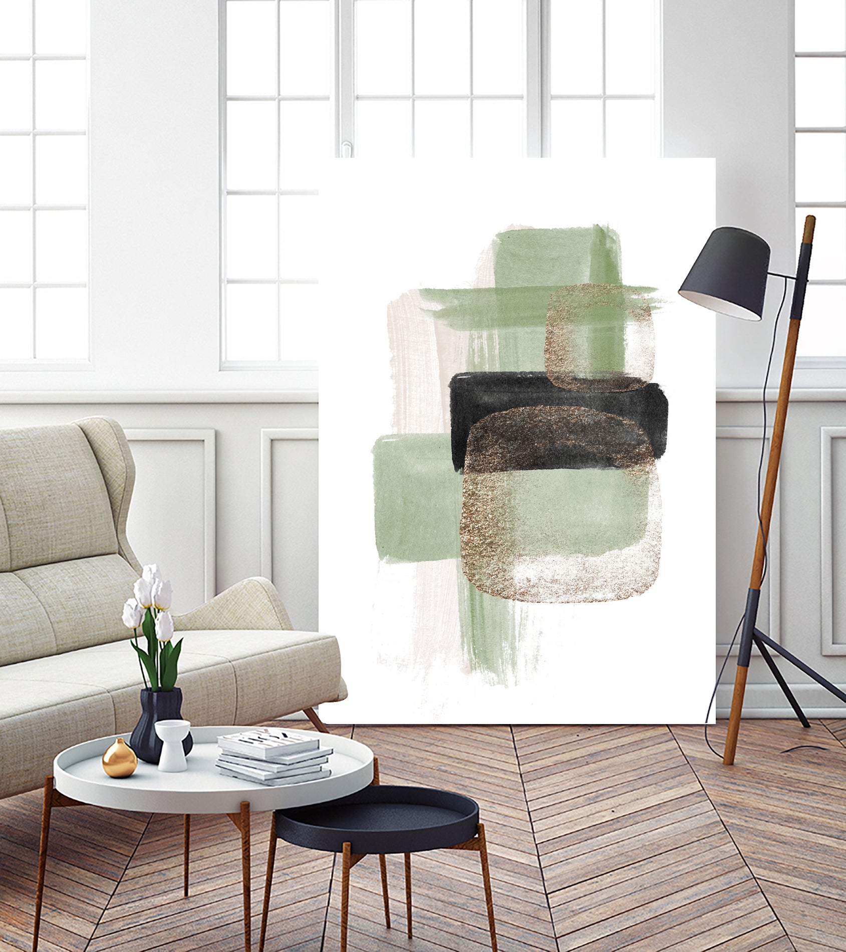 Simple Green-2 by Sally Ann Moss on GIANT ART - geometric geometric geometric