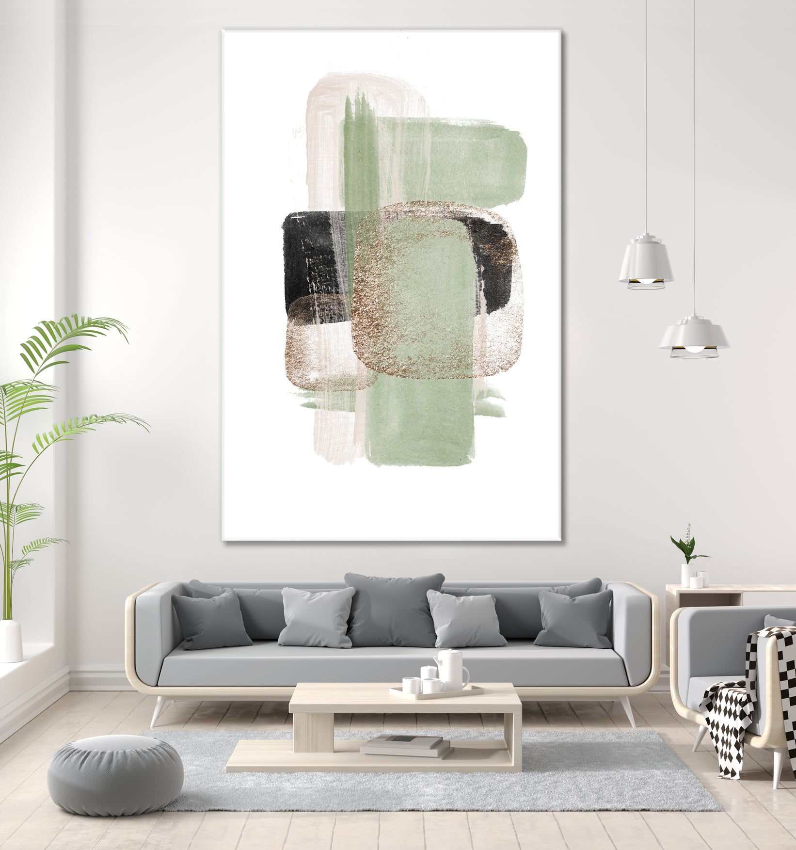 Simple Green-1 by Sally Ann Moss on GIANT ART - abstract geometric abstract