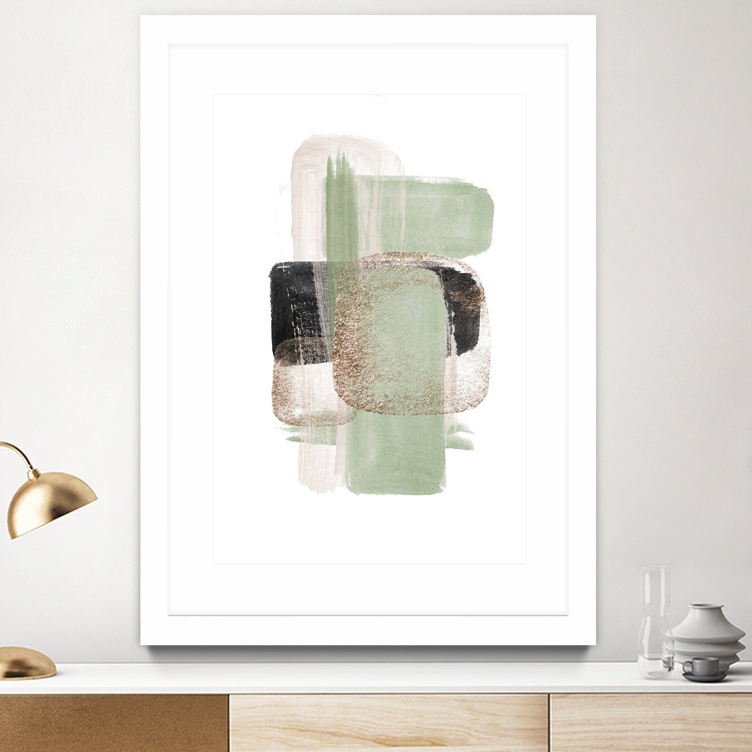 Simple Green-1 by Sally Ann Moss on GIANT ART - abstract geometric abstract