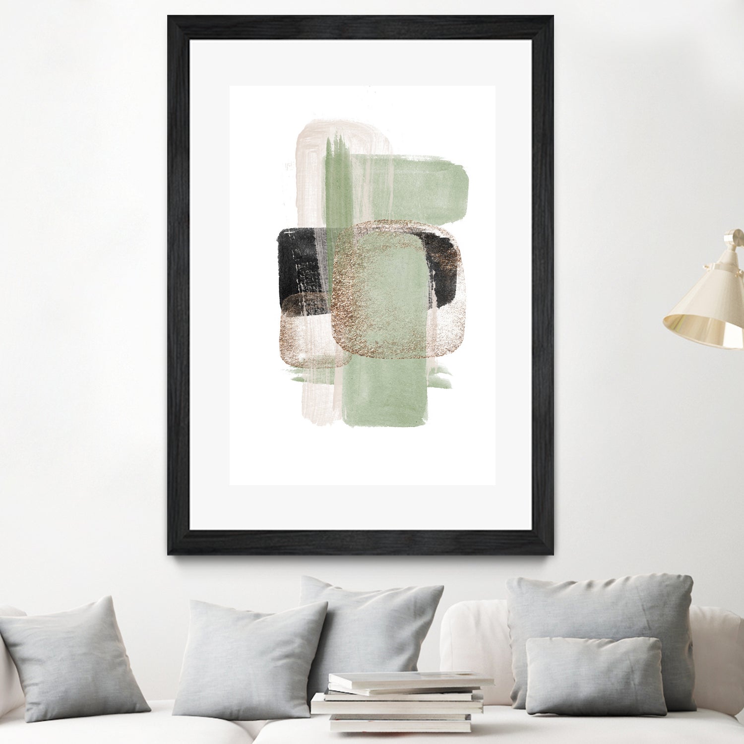 Simple Green-1 by Sally Ann Moss on GIANT ART - abstract geometric abstract