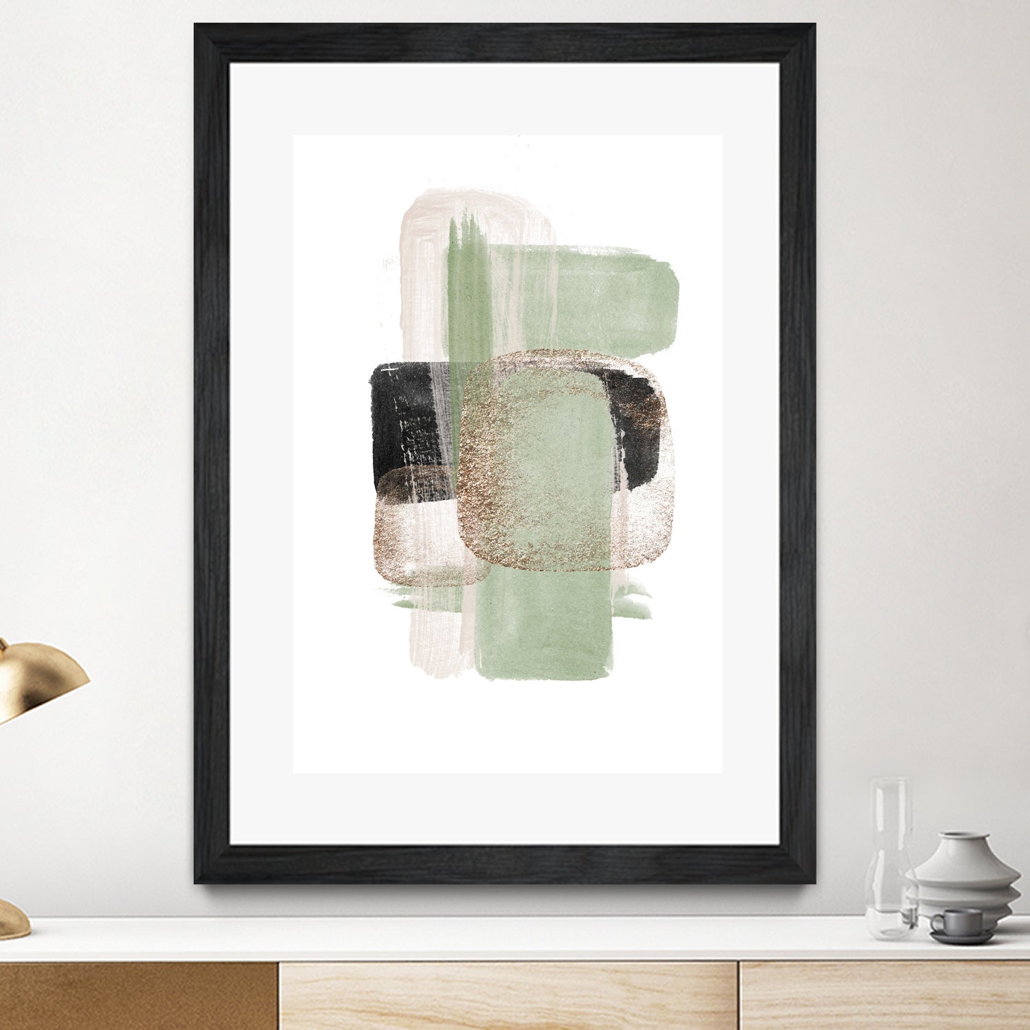 Simple Green-1 by Sally Ann Moss on GIANT ART - abstract geometric abstract