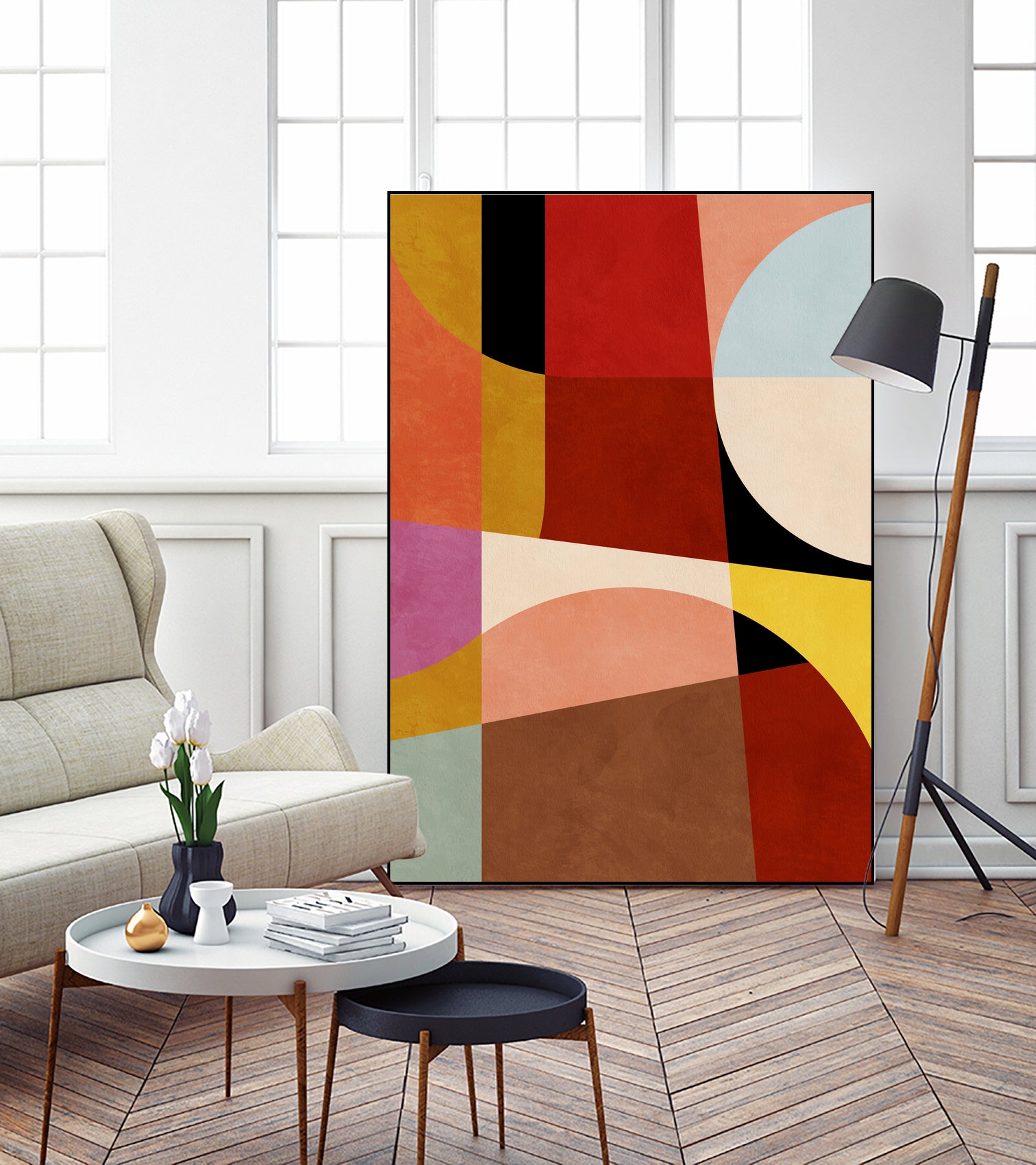 Warm Colors Bauhaus Geometry2 by Ana Rut Bre on GIANT ART - abstract abstract