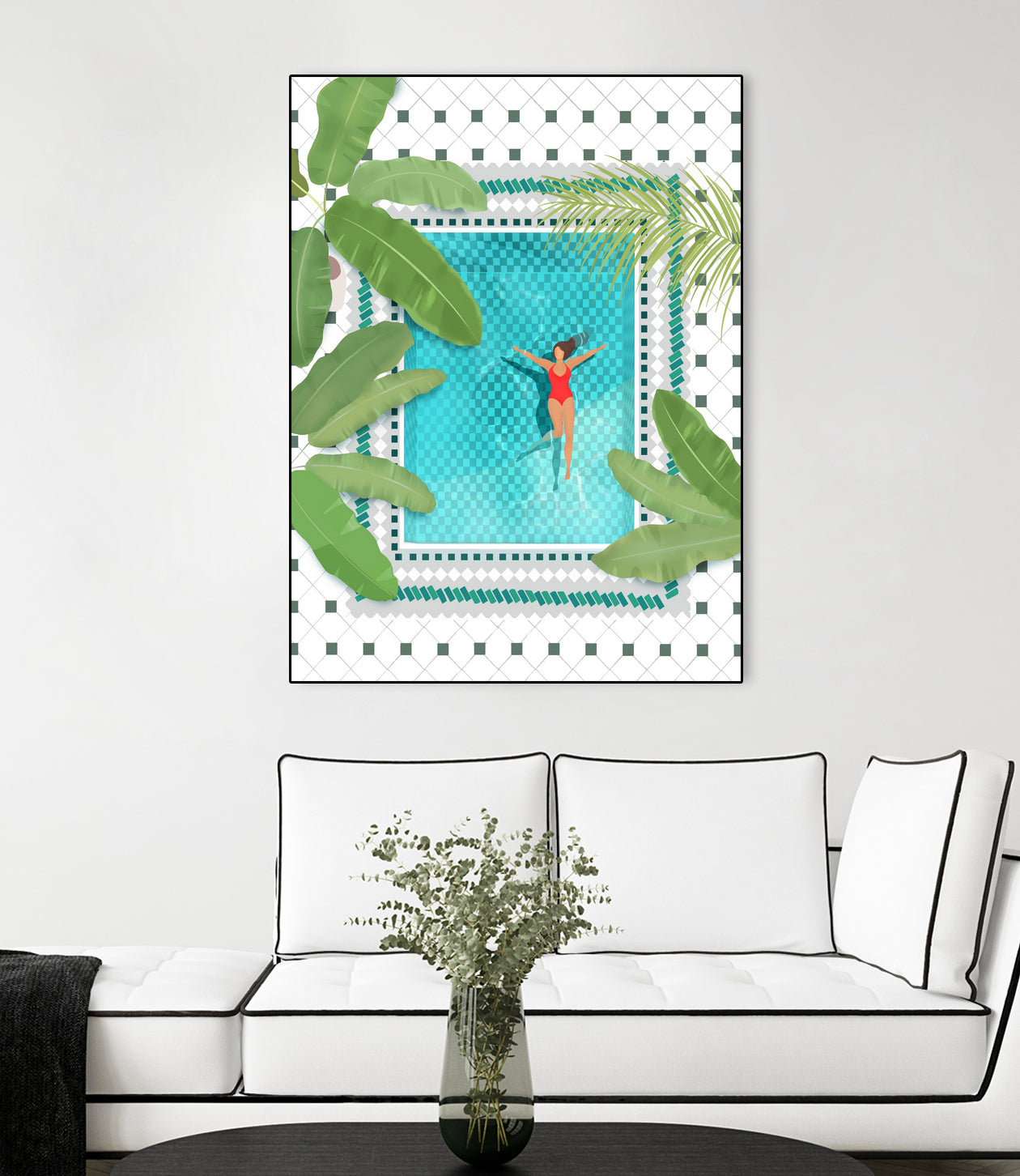 Riad Pool by Petra on GIANT ART - botanical woman