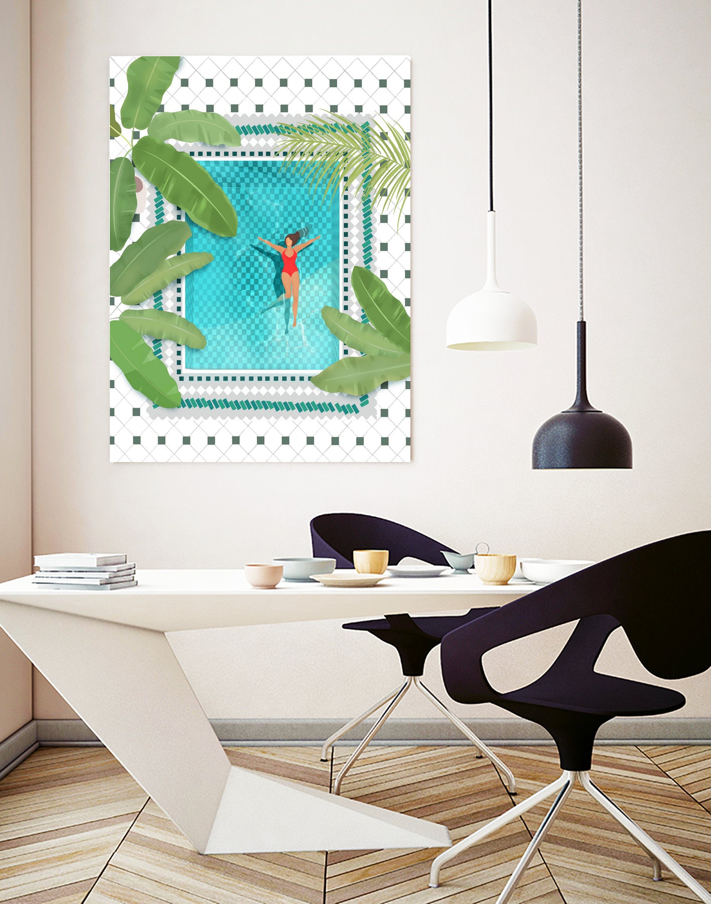 Riad Pool by Petra on GIANT ART - botanical woman