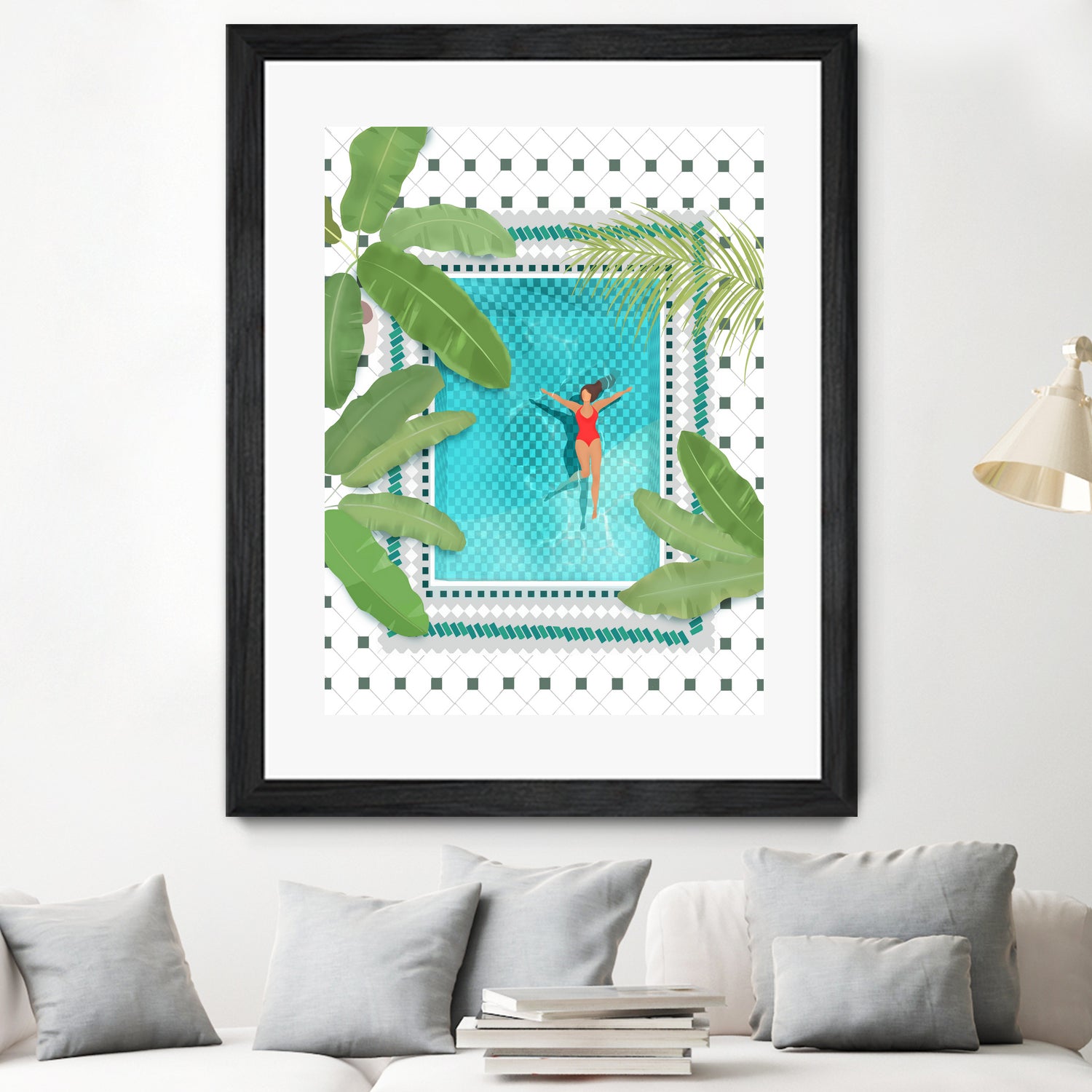 Riad Pool by Petra on GIANT ART - botanical woman